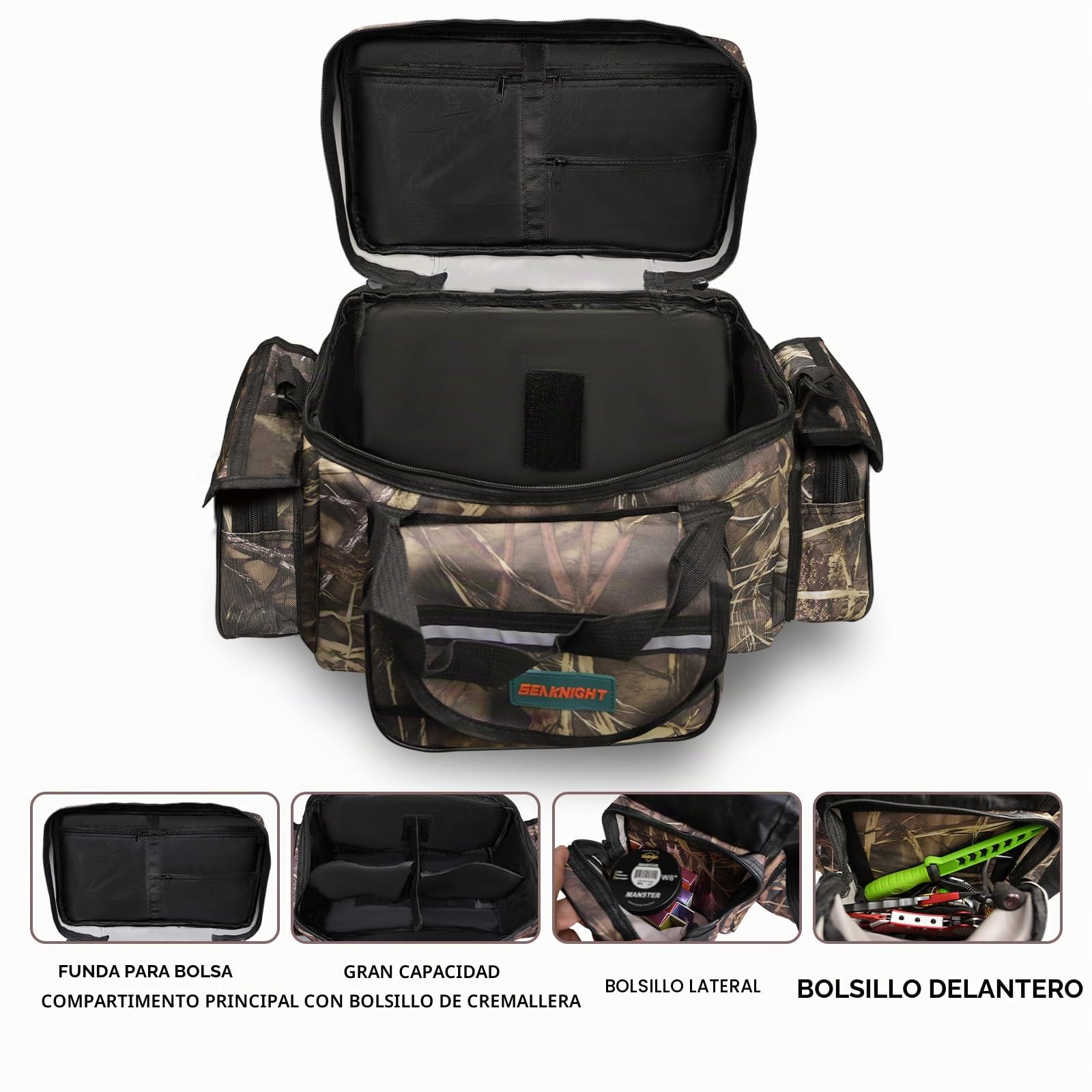 Seaknight SK003 - Bolsa de pesca para carpas de un solo hombro, bolsa de transporte de camuflaje al aire libre, bolsa de viaje, 50 x 28 x 27 cm