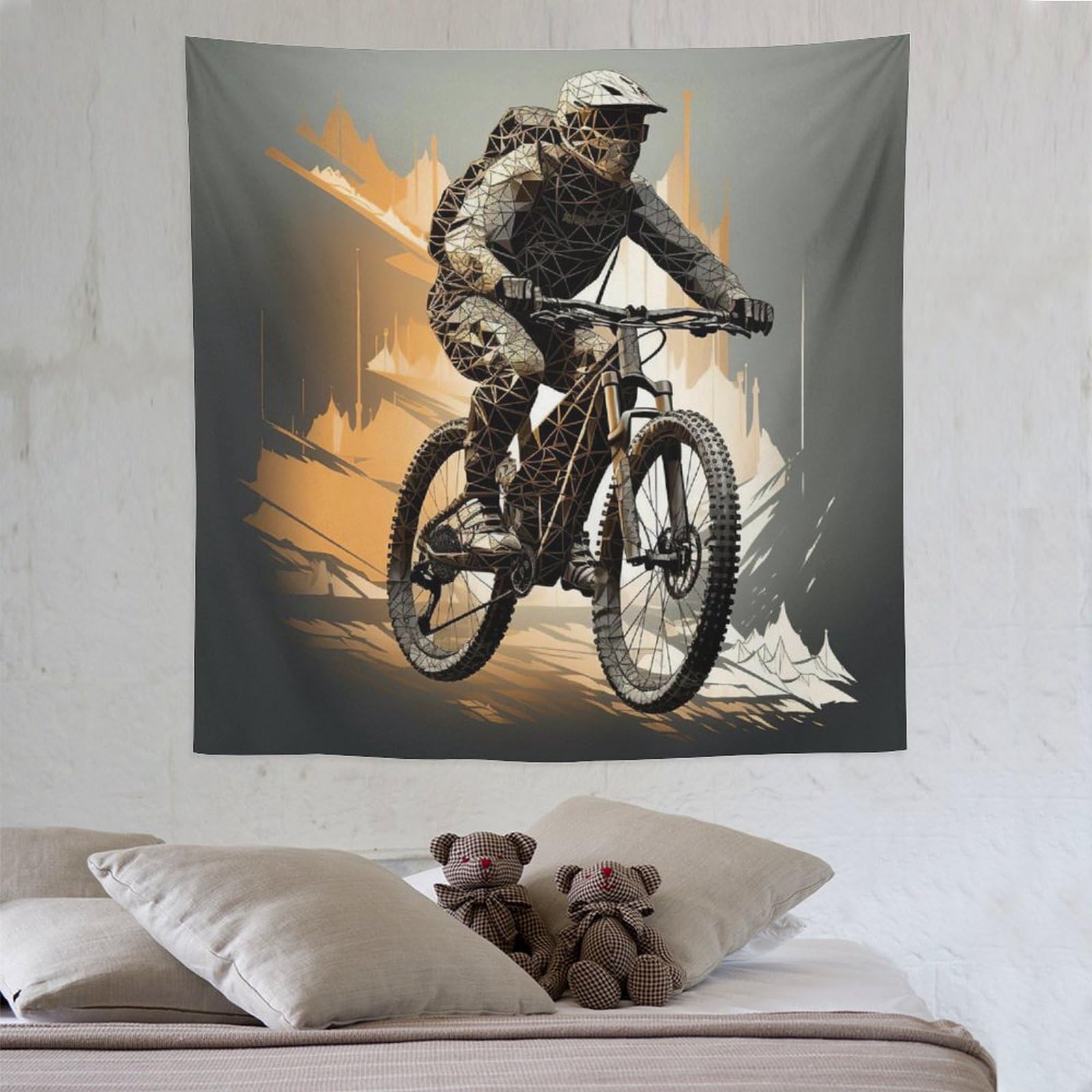 Mountain Bike Tapestry Tapestries 3D Print Tapestry Wall Hanging Home Decoration Wall Tapestry 150×150cm