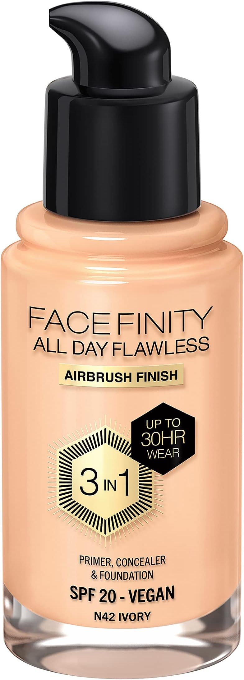 Max Factor Facefinity All Day Flawless Foundation - N42 Ivory, 30ml