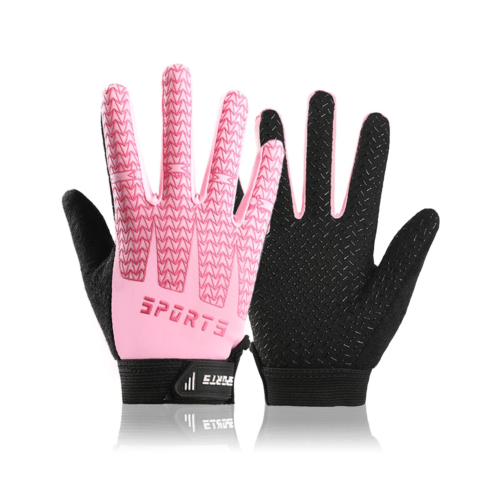 aifitbre Kids Bike Gloves - Full Finger Breathable Biking Gloves Cool Ice Silk Anti-Slip for Child Cycling Climbing Riding Biking Outdoor Sports