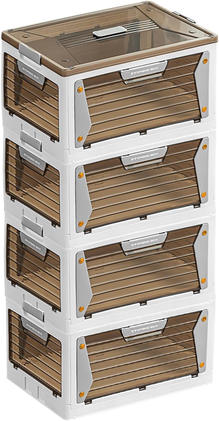 Plastic Storage Bins, Stackable Storage Organizer With