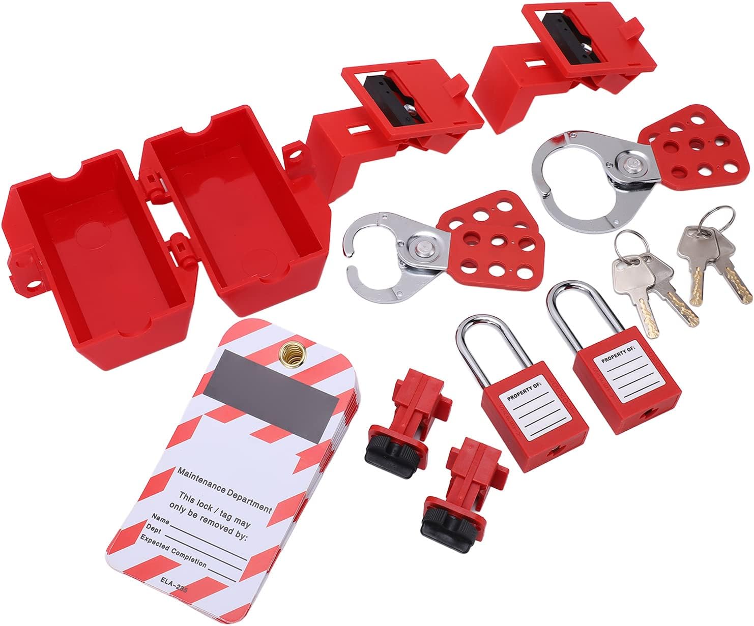 Electrical Lockout Tagout Kit – Complete Safety Set with Circuit Breaker Locks, Padlocks, Tags & Easy-Carry Storage, for Industrial & Chemical Use