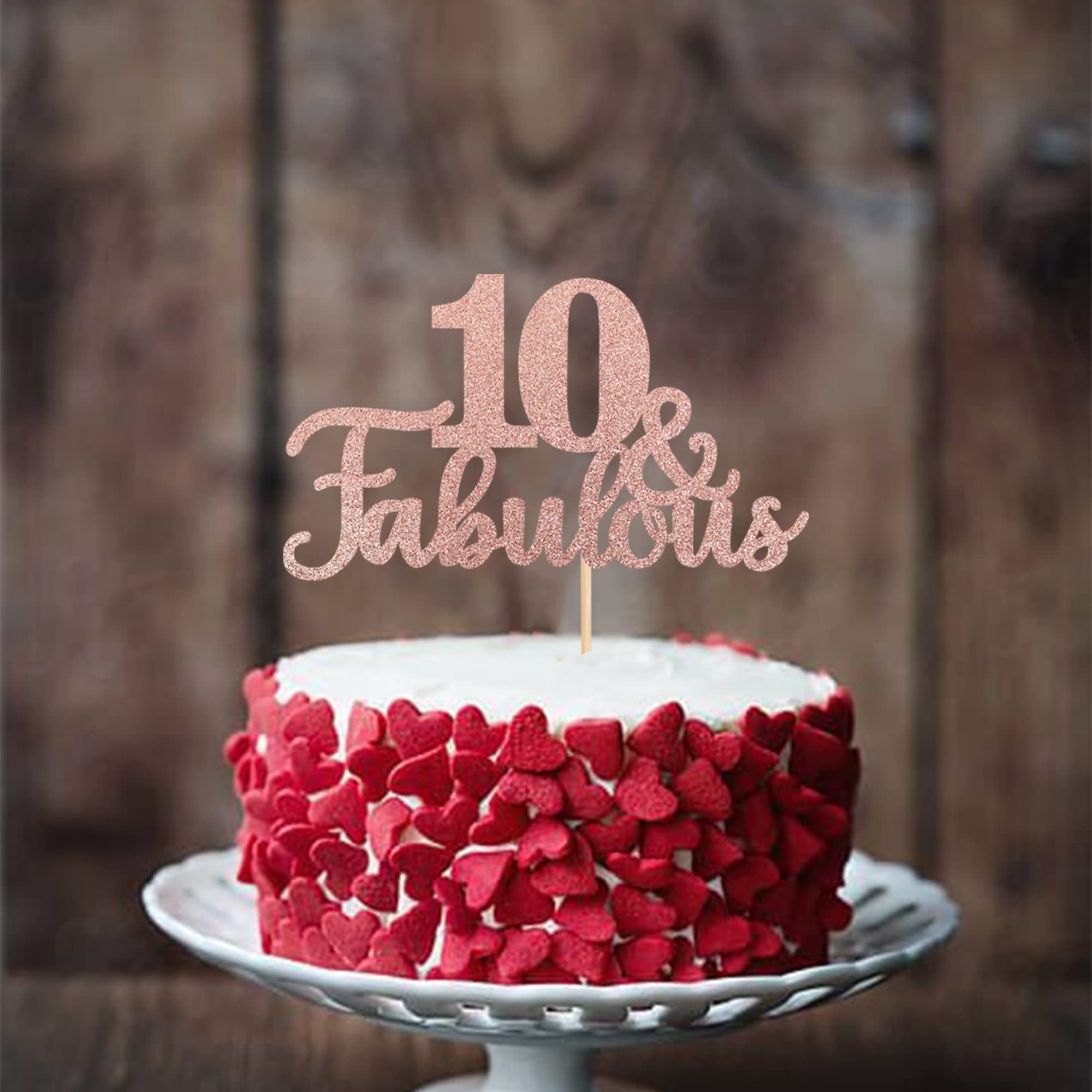 Happy 10th Birthday Tortenaufsatz - Glitzernde Zahl 10 Aus Karton, 16x20 Cm, Goldfarben, Für Kuchen & Cupcakes