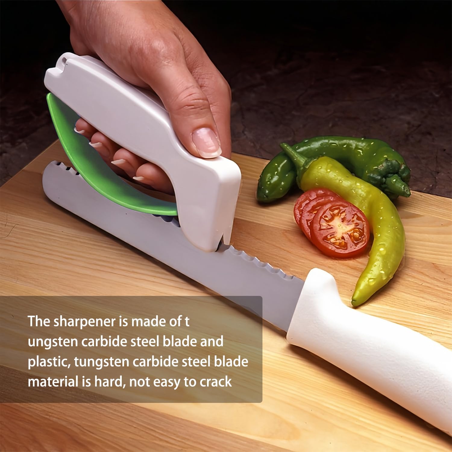 1 Affilacoltelli Manuale Portatile per Cucina e Giardino, Strumento per Potatura, Siepe, Dispositivo da Esterni