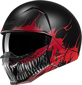 HJC I20 Scraw Ece22.06 Rated Open Face Modular Motorcycle Crash Helmet MC1SF Red M