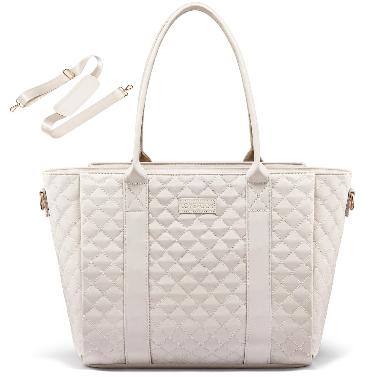LOVEVOOK Teacher Tote Bag for Women, Work Tote Bag fits 15.6-Inch Laptop