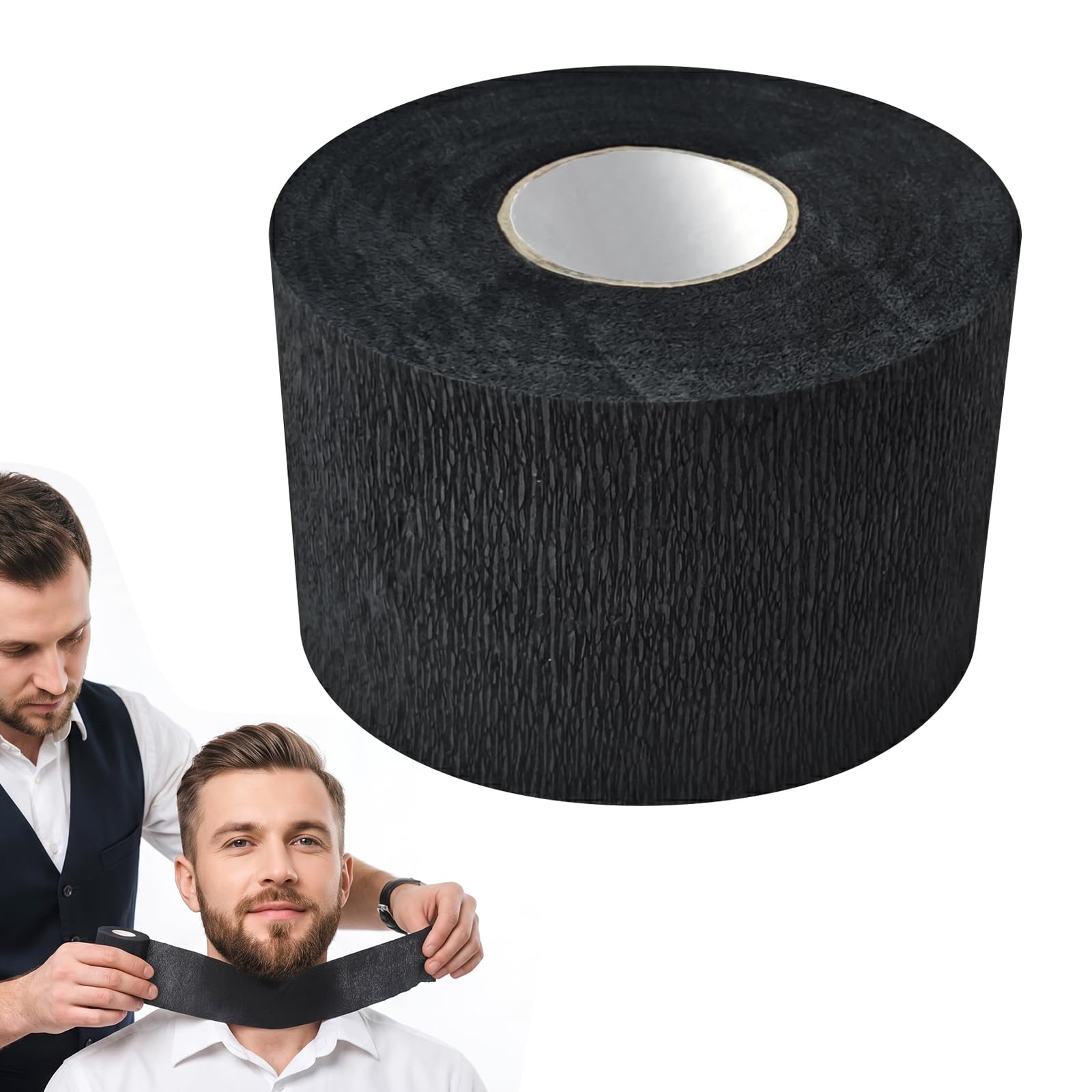 Barber Neck Strips, Barber Tape, Neck Tape, Disposable Neck Strips, Hygienic Neck Tissue Strips for Salon Haircut Styling & Waxing, Barber Shop Essential Hairdressing Supplies (Black)
