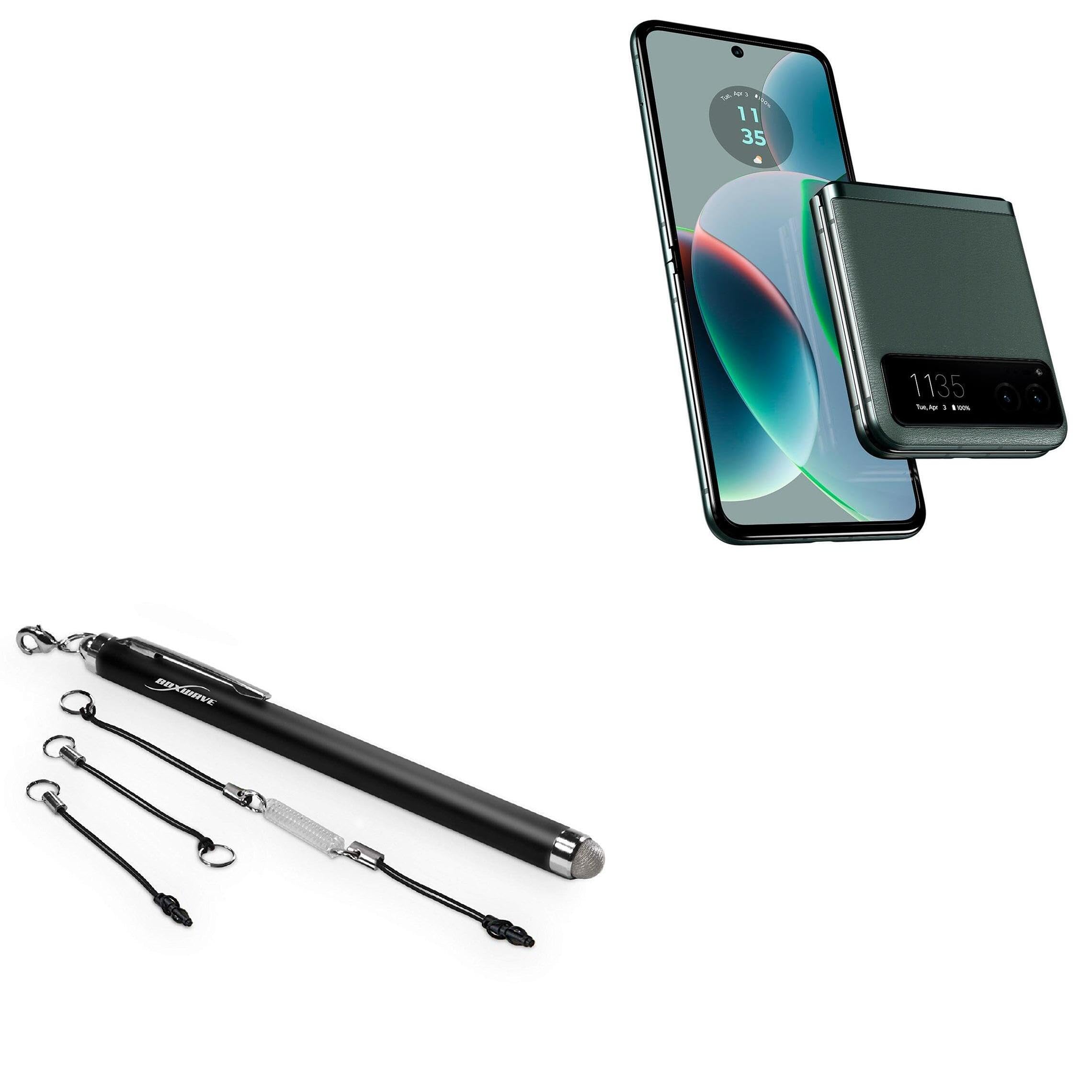 BoxWave Stylus Pen Compatible with Motorola razr (2023) - EverTouch Capacitive Stylus, Fiber Tip Capacitive Stylus Pen - Jet Black