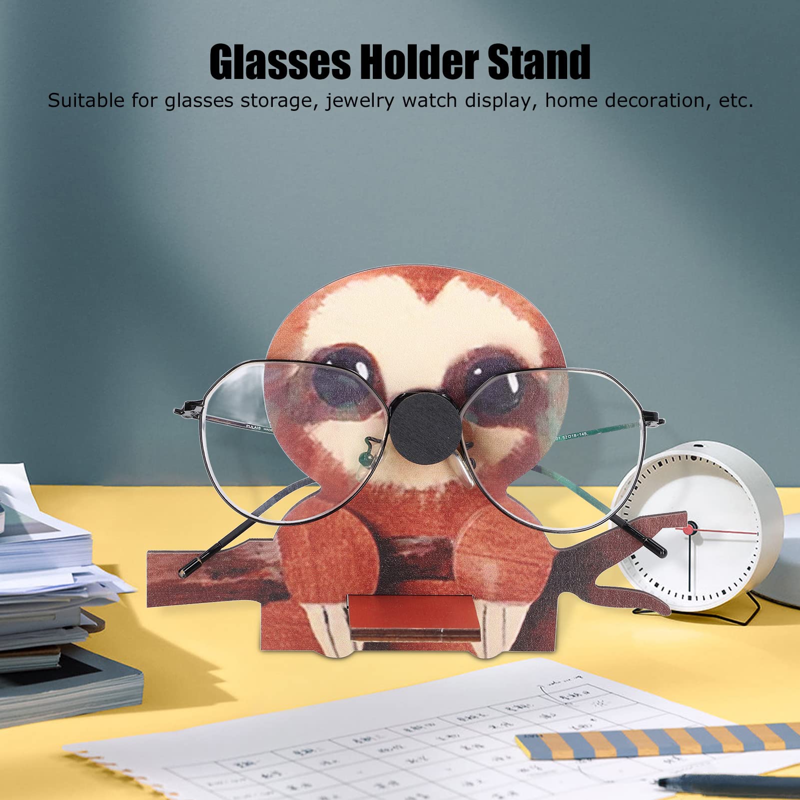 Handmade Wooden Animal Glasses Holder - Sloth Shape Eyeglass Display Stand - View #6