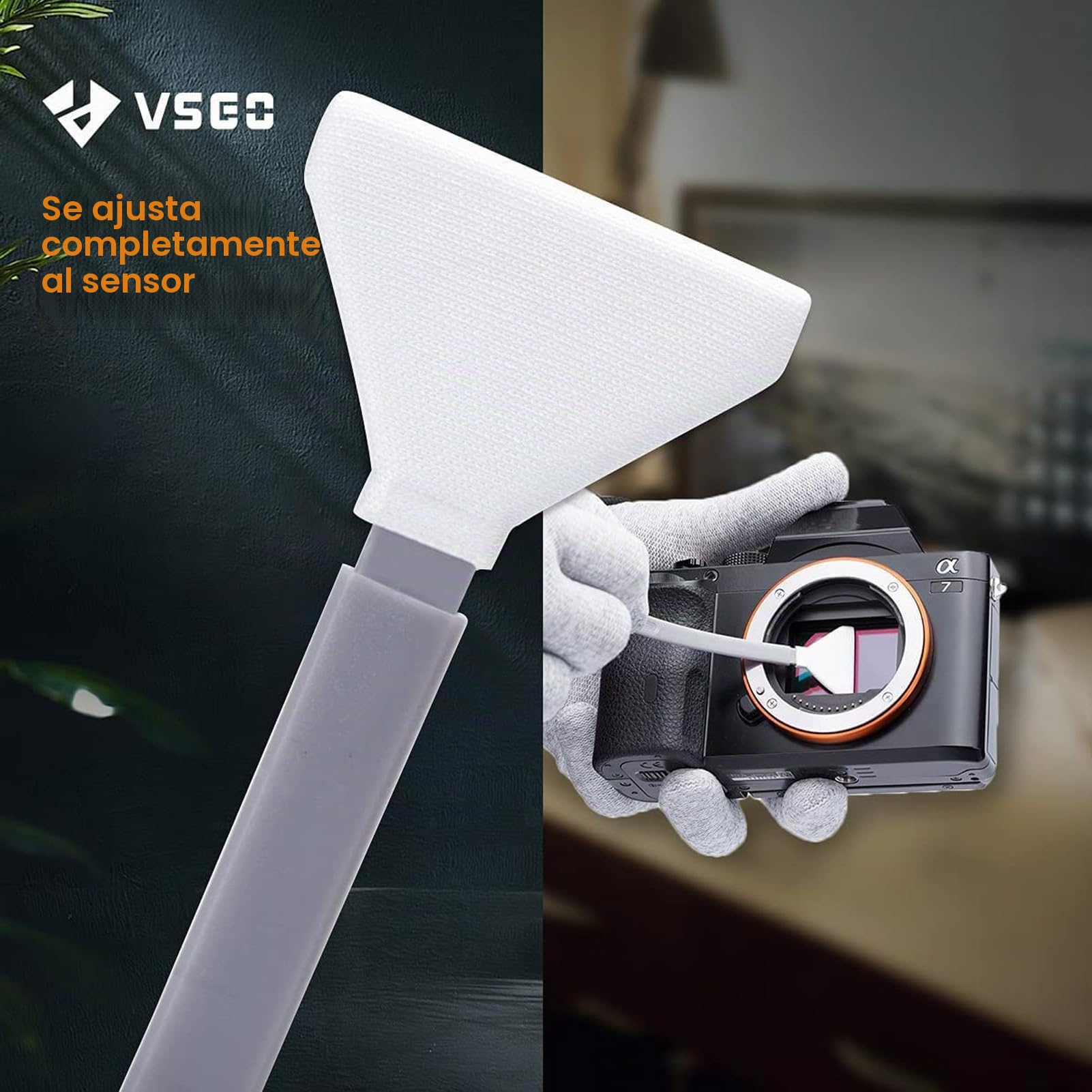 VSGO Paquete de 12 Hisopos de Limpieza de Cámara Digital con Sensor de Marco Completo y Solución de 10 ml, CCD en Seco, CMOS, para Limpieza de Sensores