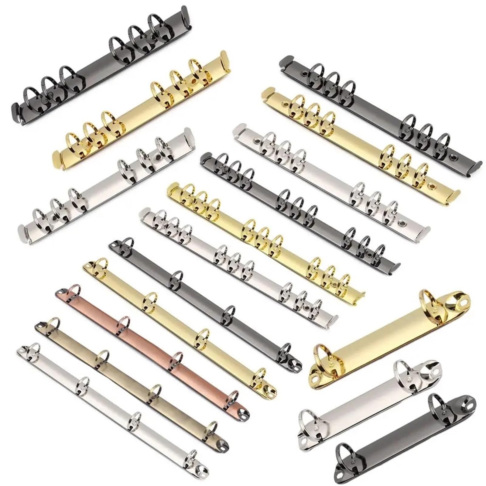 Raccoglitore di ricambio con anelli a O, Raccoglitore ad anelli Clip for raccoglitori a fogli sciolti multicolori da 10 pezzi di dimensioni multiple