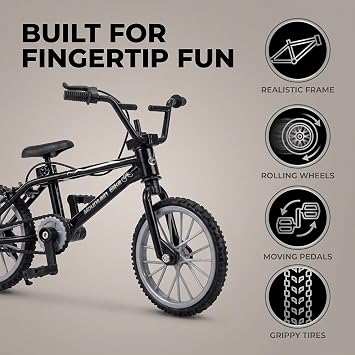 Black 1/18 Diecast Bike Action Figure Toy,Mini Finger Mountain Bike Bicycle Art Crafts Desktop Decor Finger Bikes