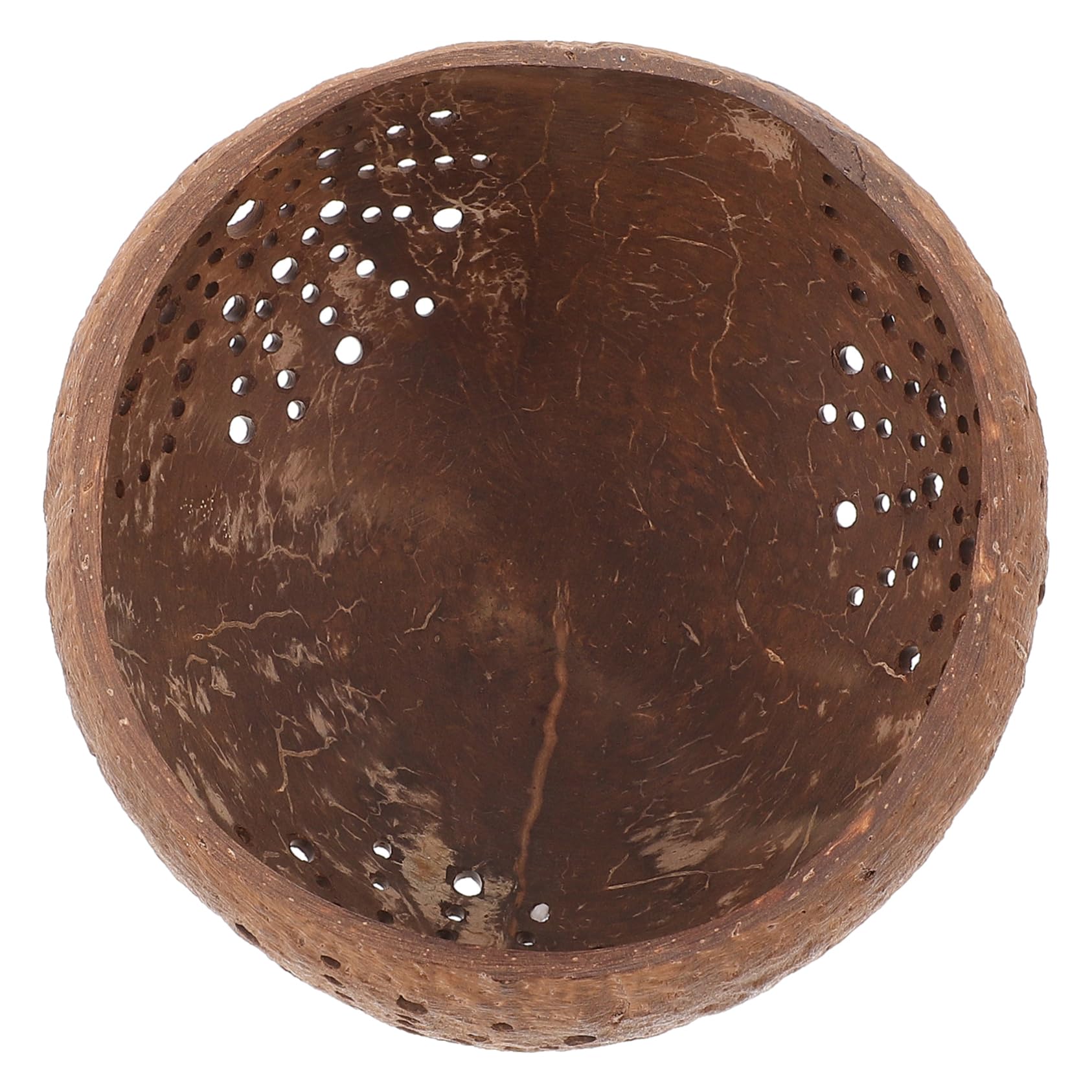 Unomor Hollow Coconut Shell Bowl Candle Jar Bulk Votive Candle Holder Decorative Storage Container Home Decor