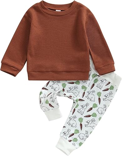 Sasaerucure Conjunto de 2 piezas de sudadera de calabaza y pantalones de manga larga para bebés y niños pequeños para Halloween