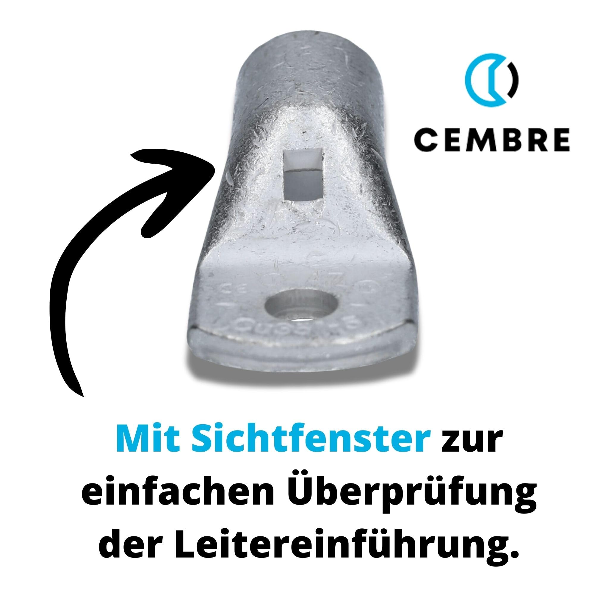 Cembre A7-M5 Lot de 10 Cosses Tubulaires 35 mm² en Cuivre étamé | Connecteurs de câbles non isolés pour installations électriques professionnelles, haute conductivité et sertissage fiable