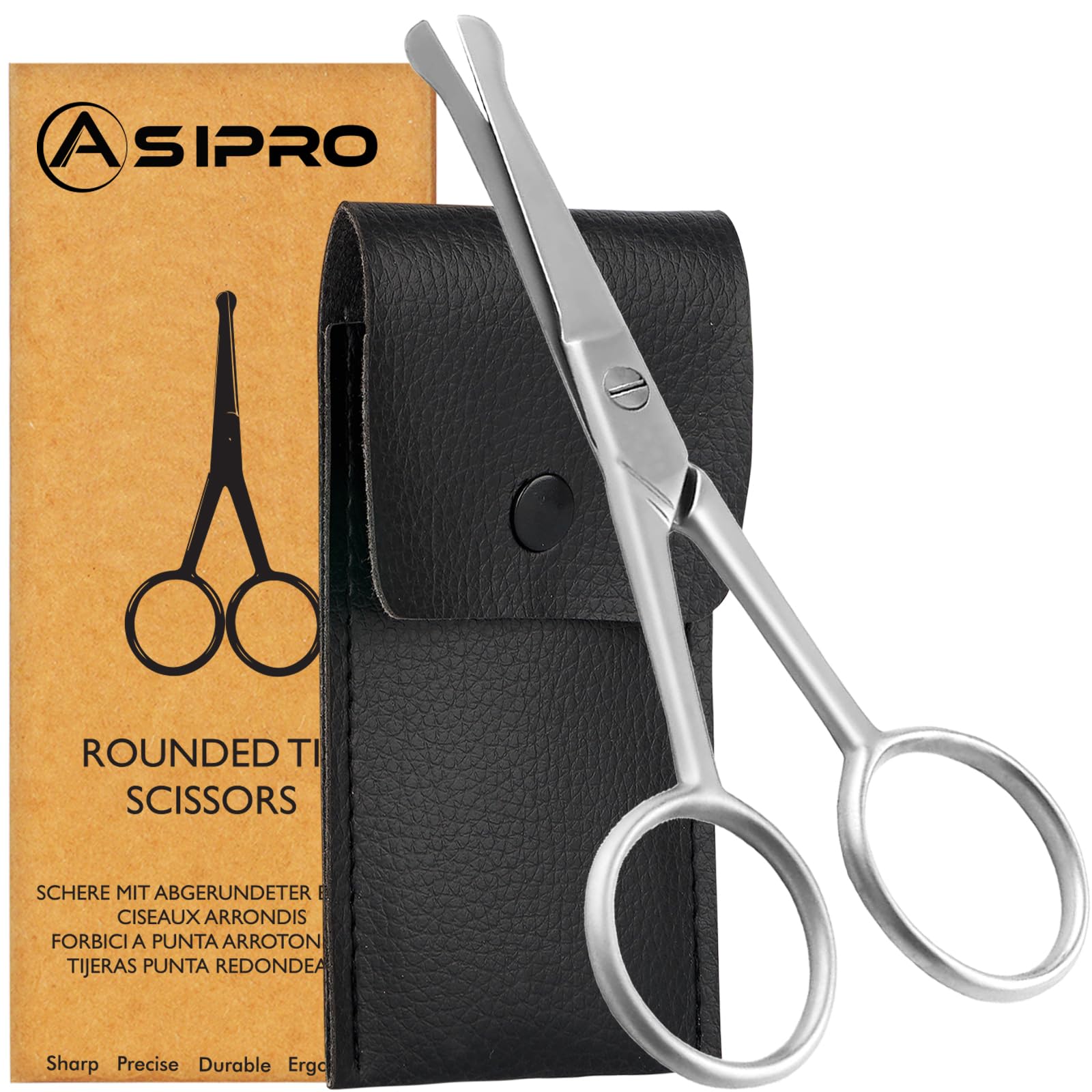 Amazon.com: ASIPRO Nose Hair Scissors for Men & Women with Pouch Small ...