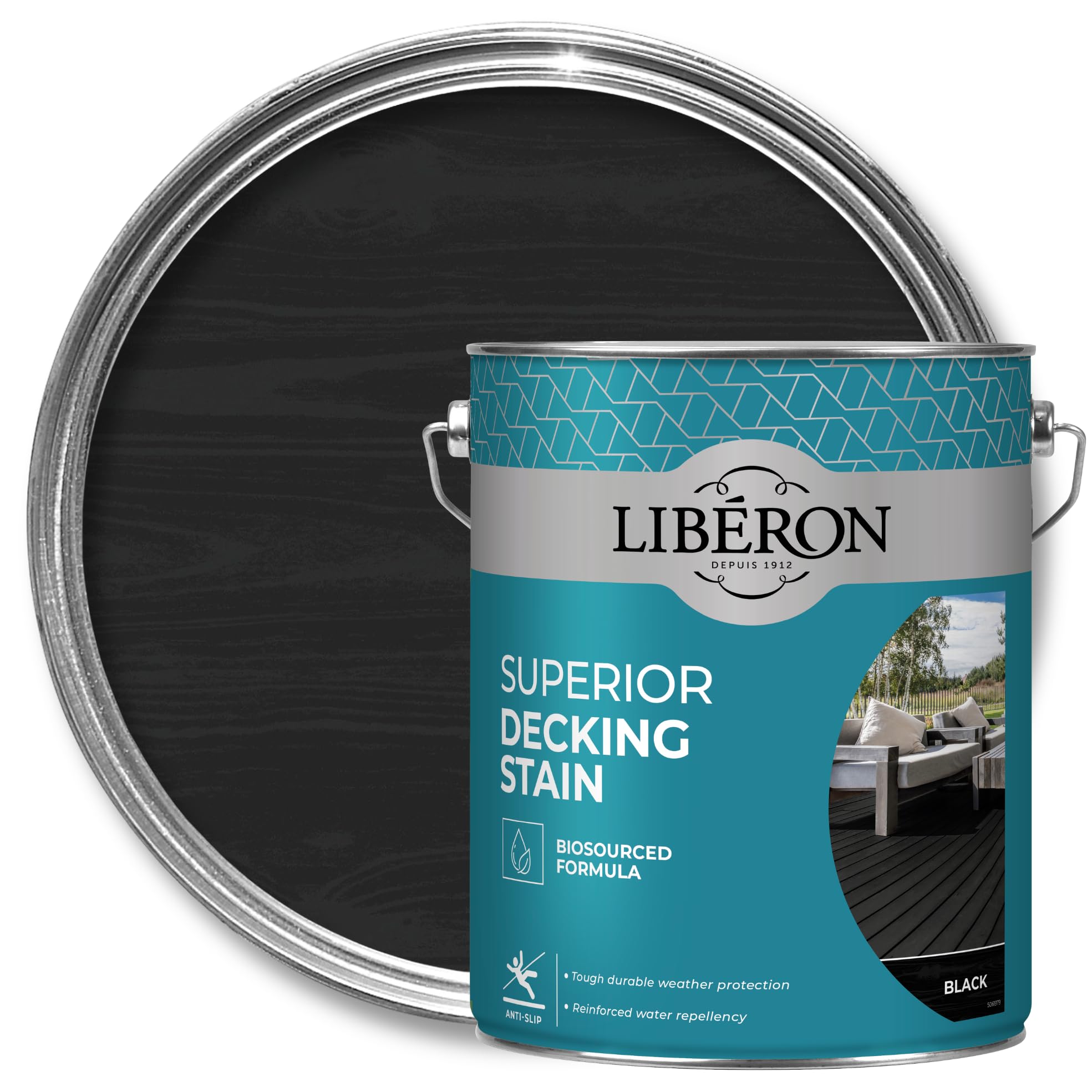 Liberon Superior Decking Stain - Black - 5L 3282391062301