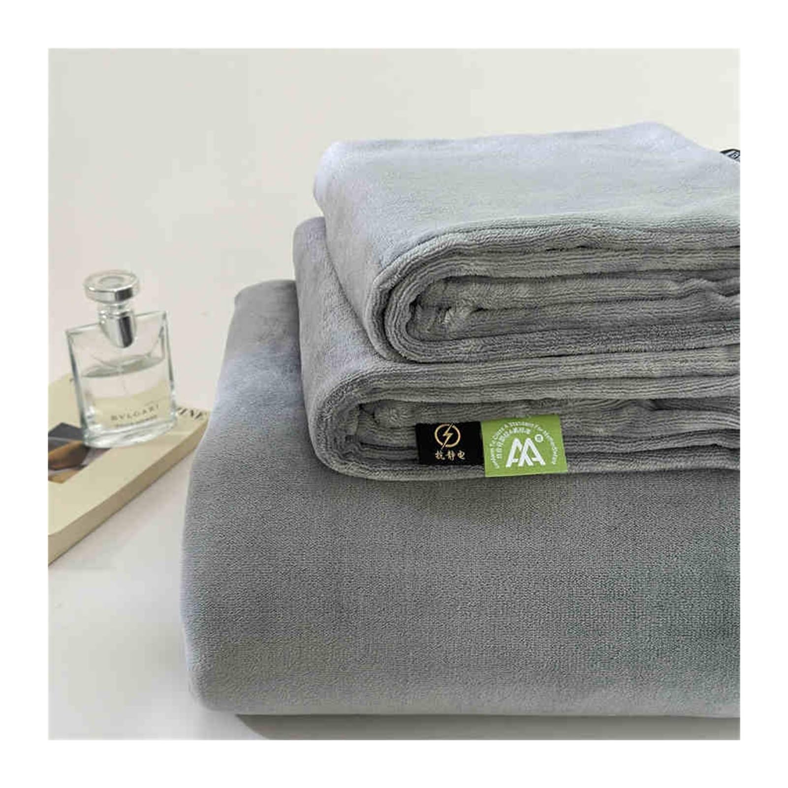 Drap de lit polaire doux et douillet flanelle thermique 160x230cm gris