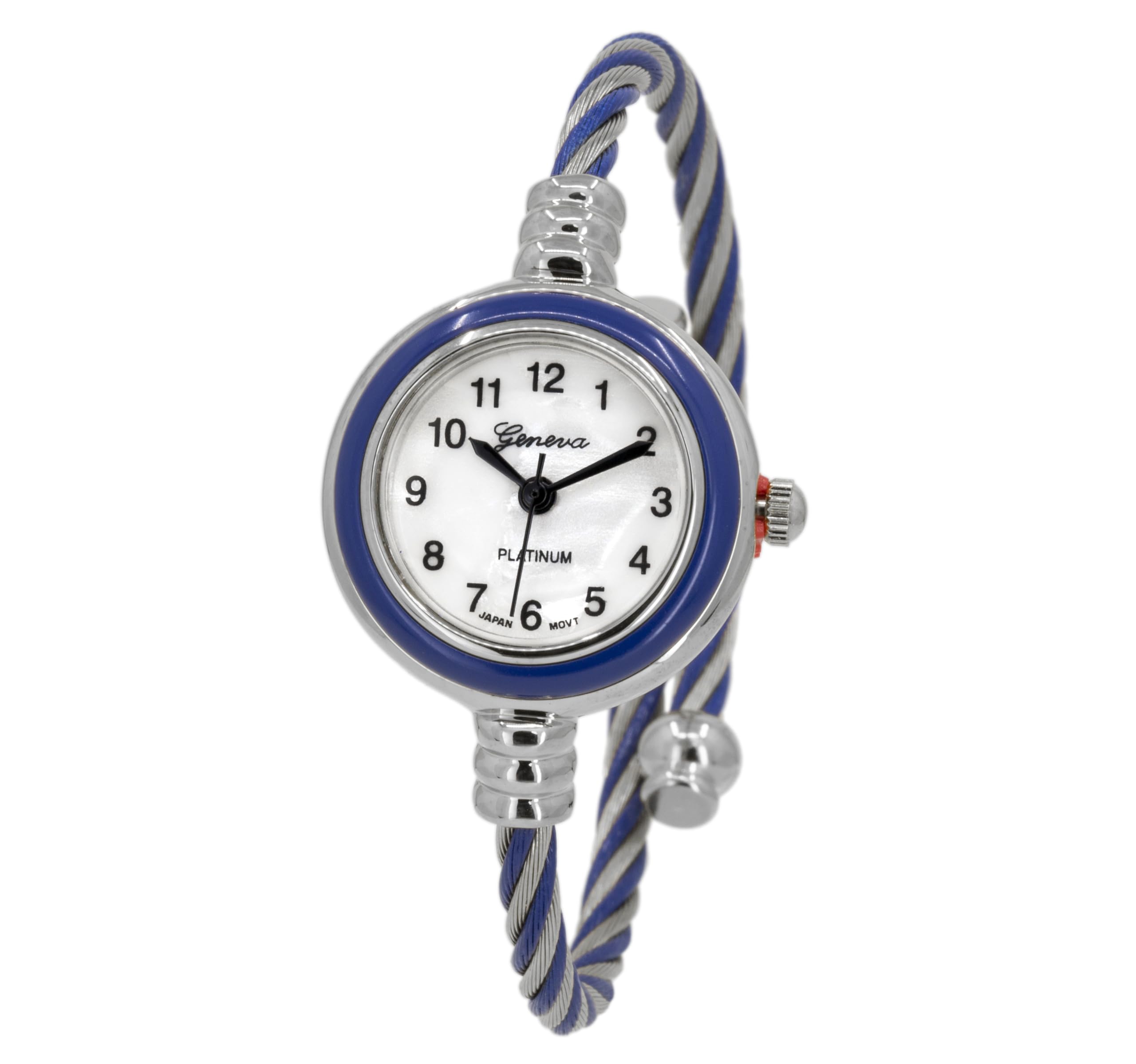 Blekon Collections Women's Cuff Watch - Round Analog Display Arabic Numbers 23mm Case Wire Bracelet Watch for Women Elegant Cable Cuff Bangle Wrist Watch