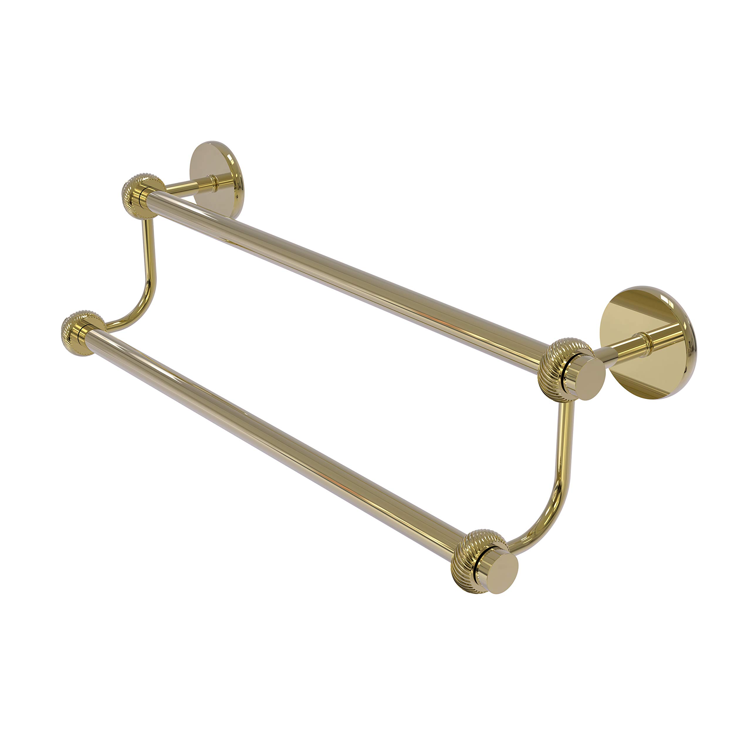 Allied Brass 7272T/24-UNL 24 Inch Double Towel Bar, Unlacquered Brass