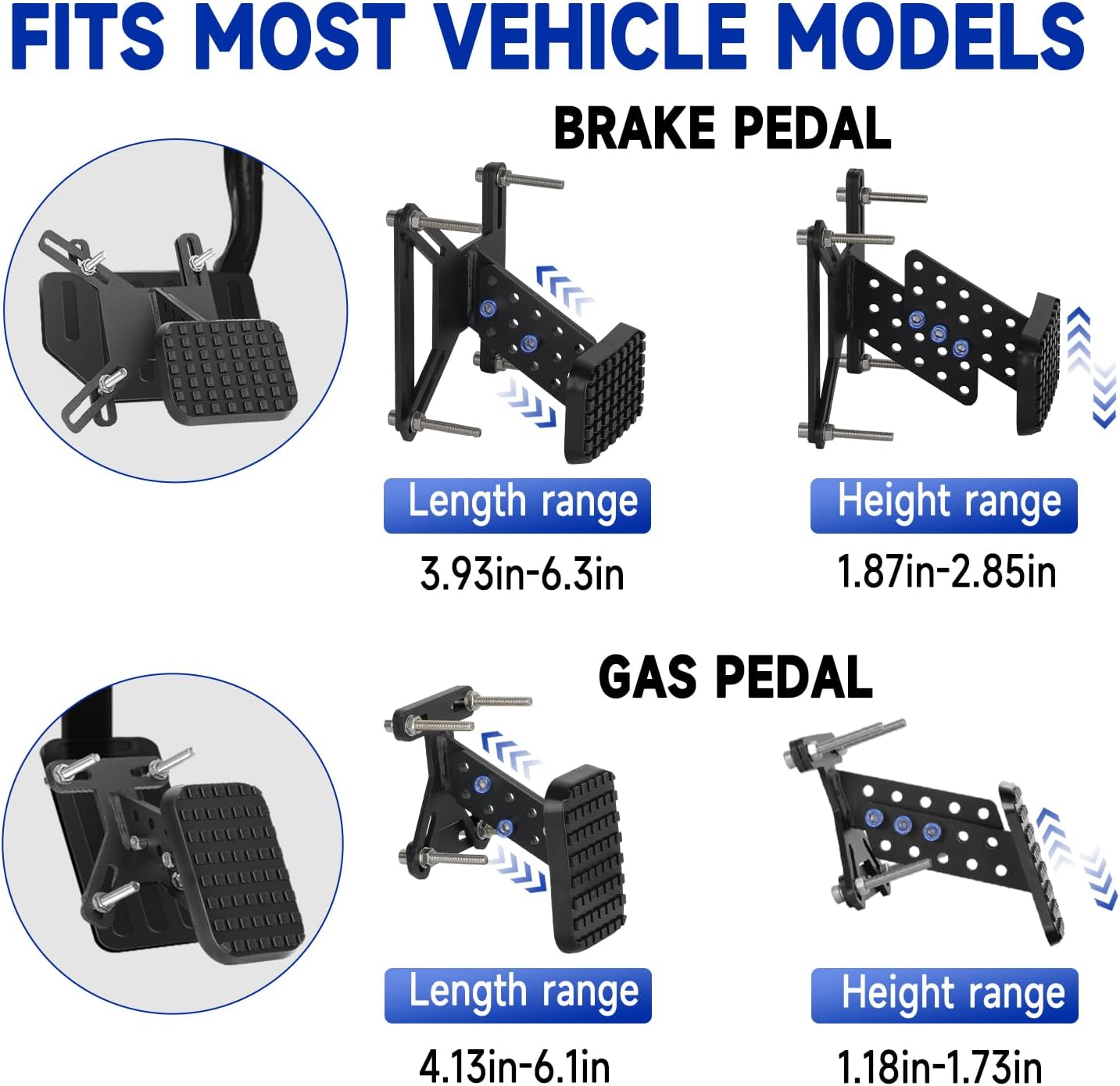 Adjustable Gas and Brake Pedal Extenders for Short Drivers/Pregnant Women and People with Limited Mobility, Compatible with Cars, Go Kart, Ride on Toys, Truck Vehicle.