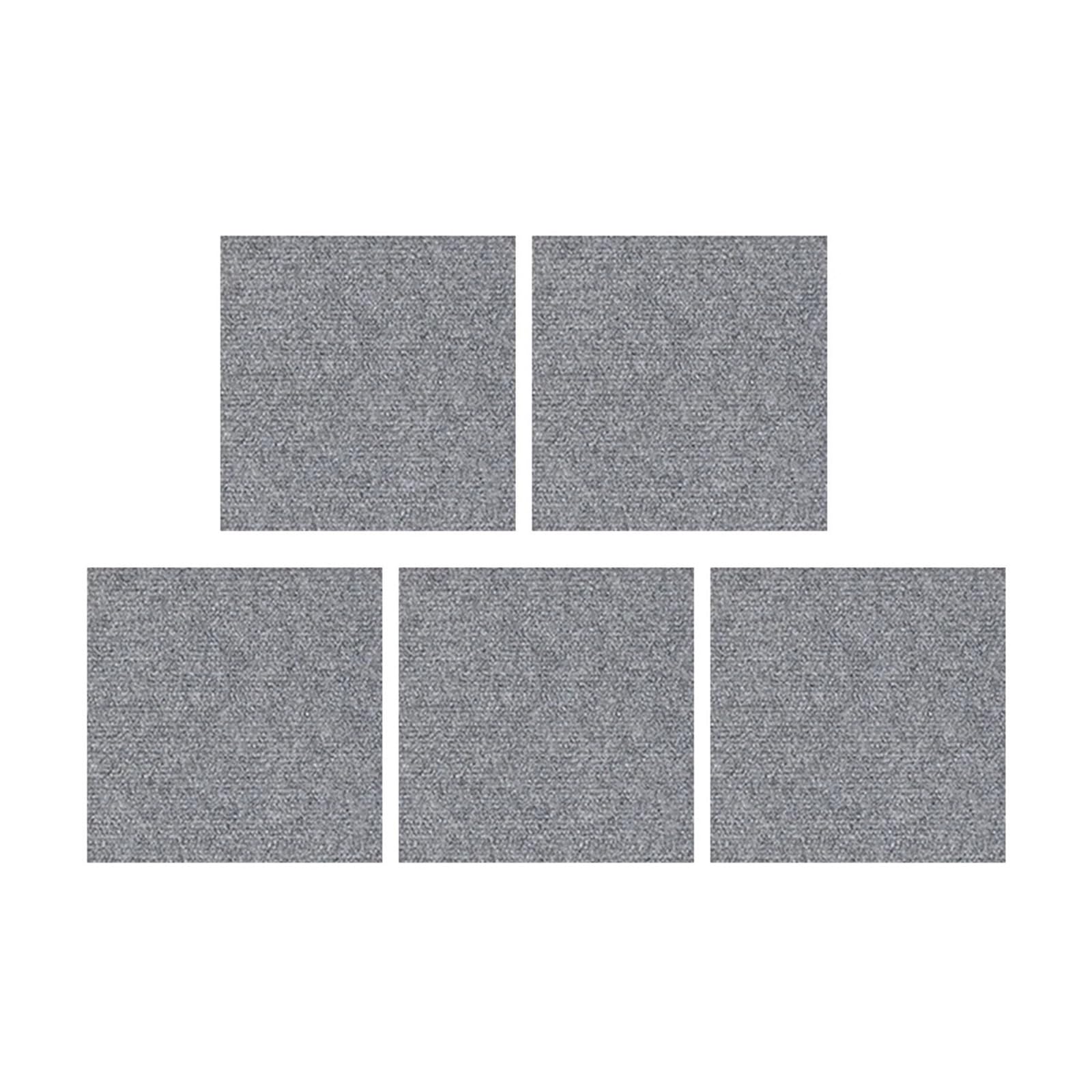 Self Adhesive Carpet 5Pcs Self Adhesive Carpet Tile 30X30cm Self-Adhesive Commercial With Non-Slip Square Bedroom(Light grey)