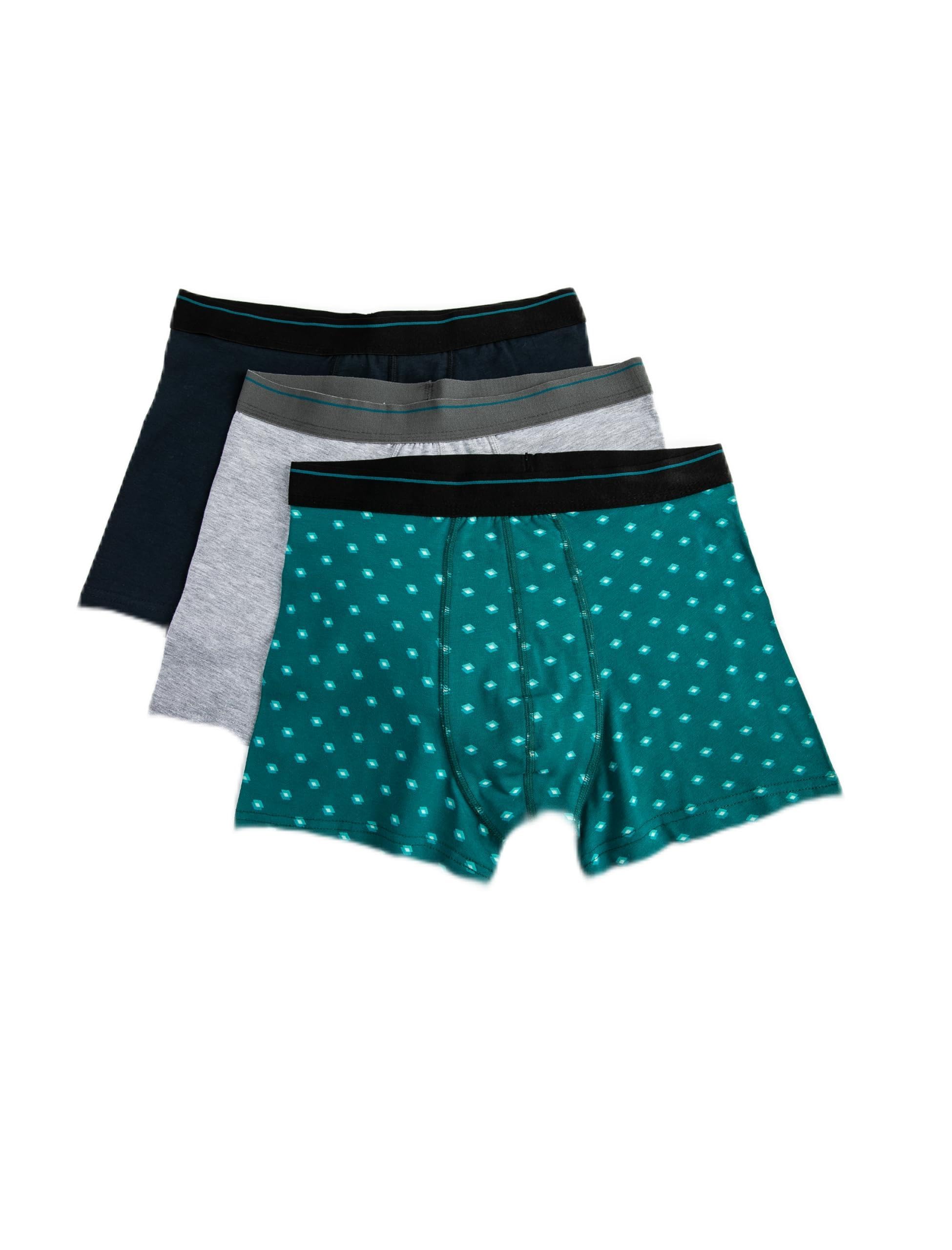 3'lü Boxer Seti Geometrik Baskılı Çok Renkli