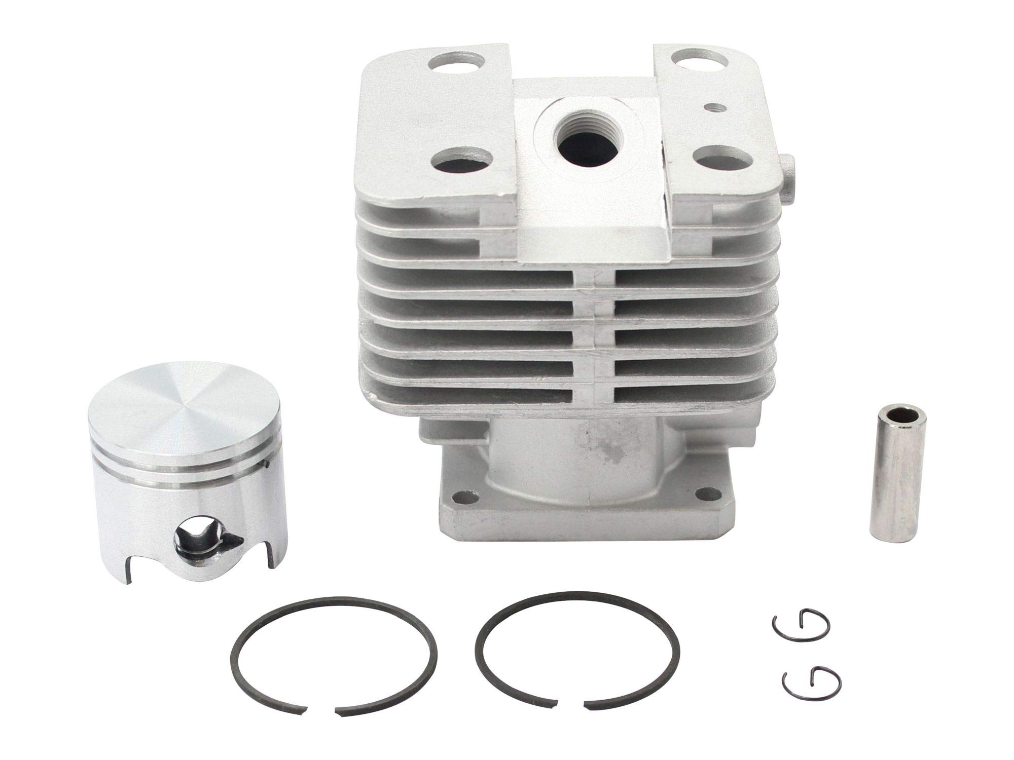 Zylinder Kolben Set kompatibel mit Stihl FS 200 / FS 202 / FS 350 - Ø38 mm - ersetzt 41340201212 - SECURA Ersatzteil für Motorsense & Freischneider - inkl. Ringe & Sicherungen