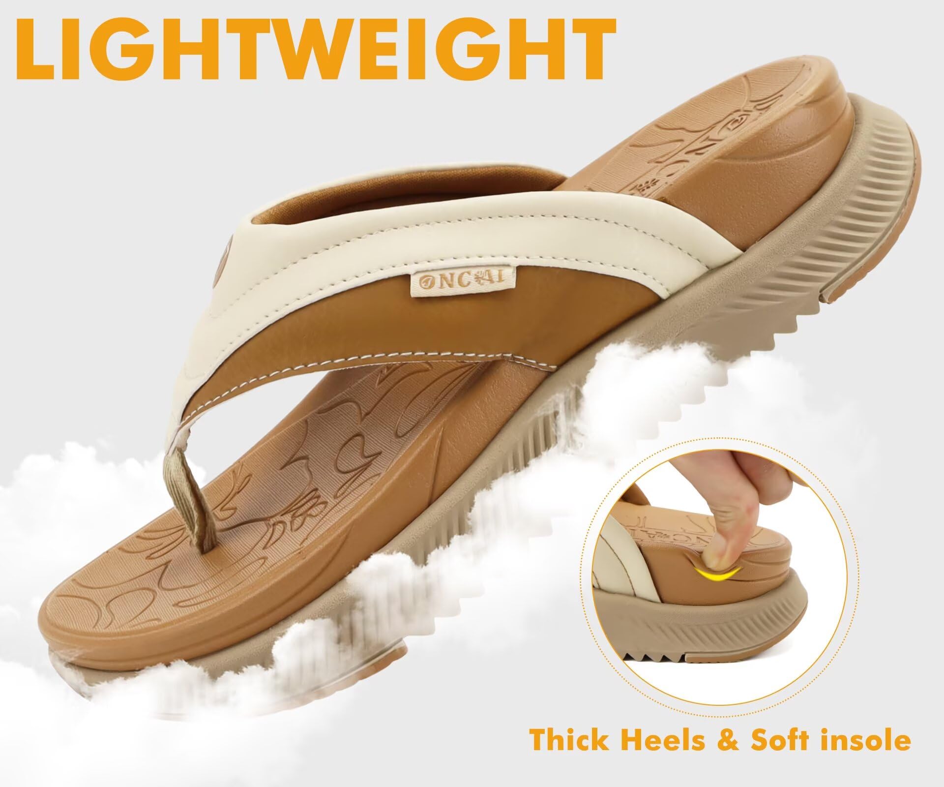 ONCAI Chanclas para Mujer Sandalias Plataforma con Soporte de Arco de Verano Cómodas y Ligeras Antideslizantes con Suela de Goma para Interior y Exterior Tallas 36-43