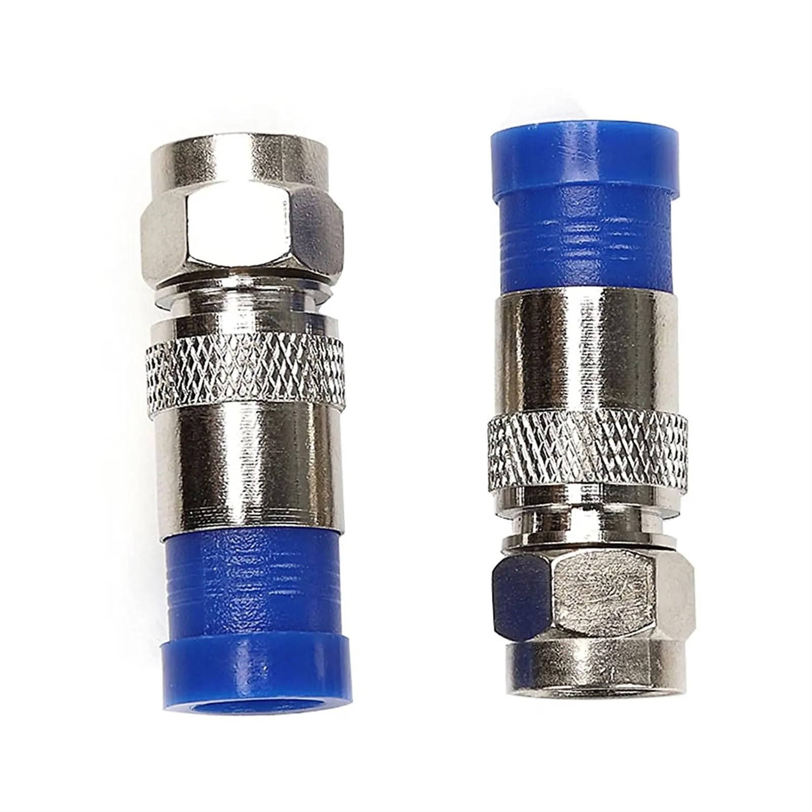 AVIMYA RG6 Kompresja F Typ Proste Złącze kabla antenowego Adapter koncentryczny Wodoodporna obudowa w całości miedziana Ściśnij F Head Connect (kolor: 5 szt. - niebieski)