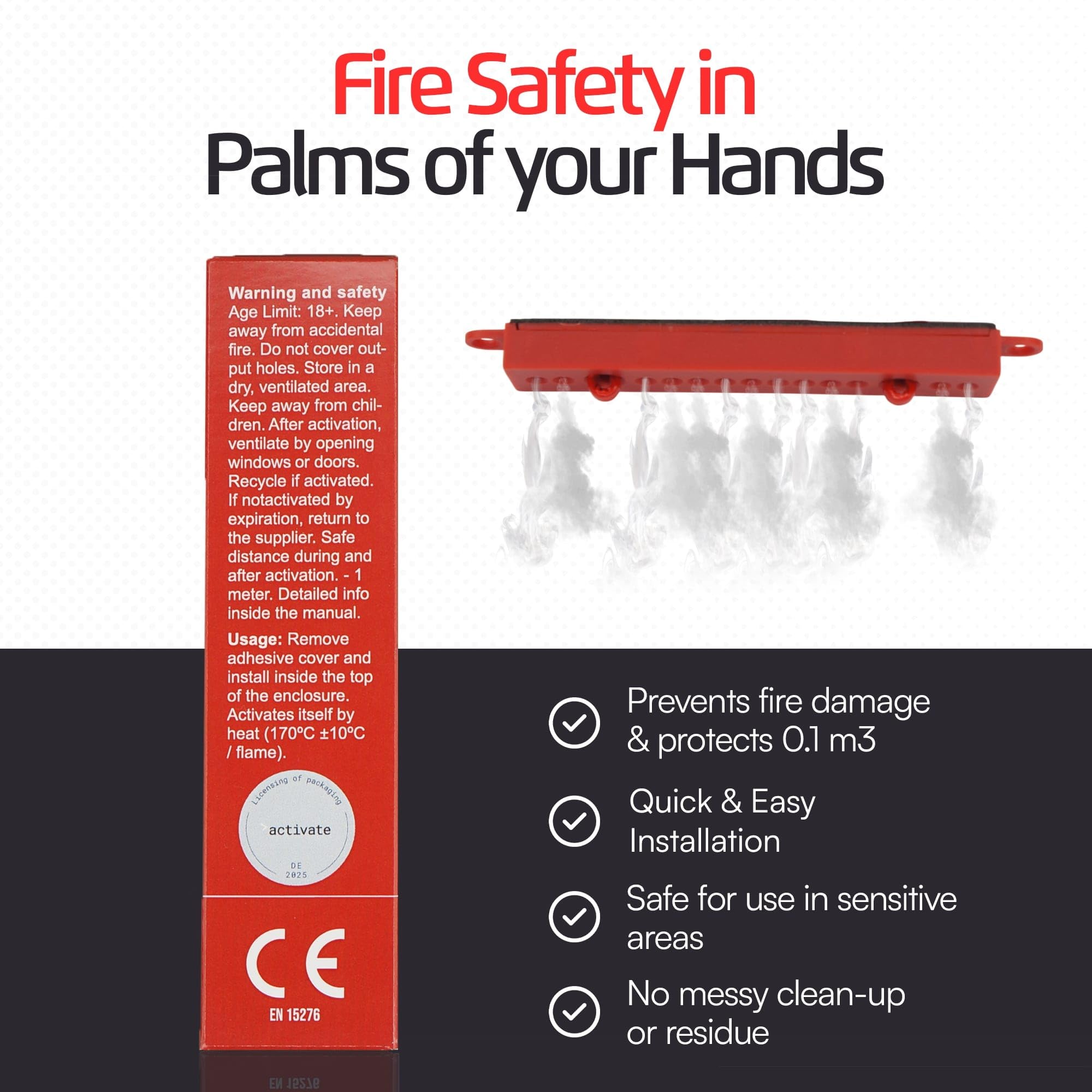 FEROSTICKER Sall Autoatic Fire Extinguisher U2013 Non-Toxic, Copact