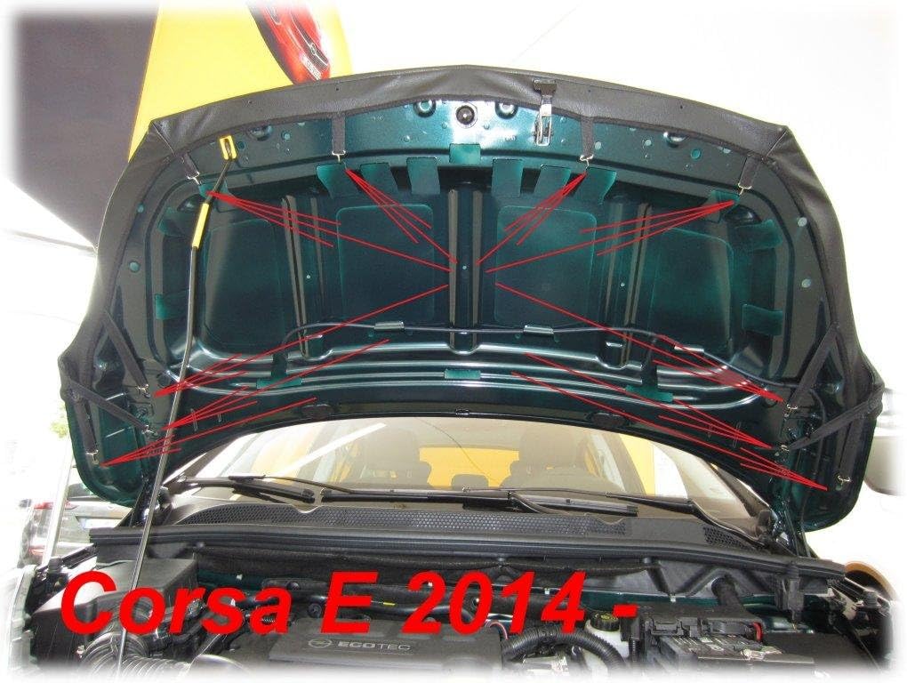 Hood Bra Front End Nose Mask Compatible with Vauxhall - Opel Corsa E 2014-2019 Bonnet Bra STONEGUARD Protector Tuning