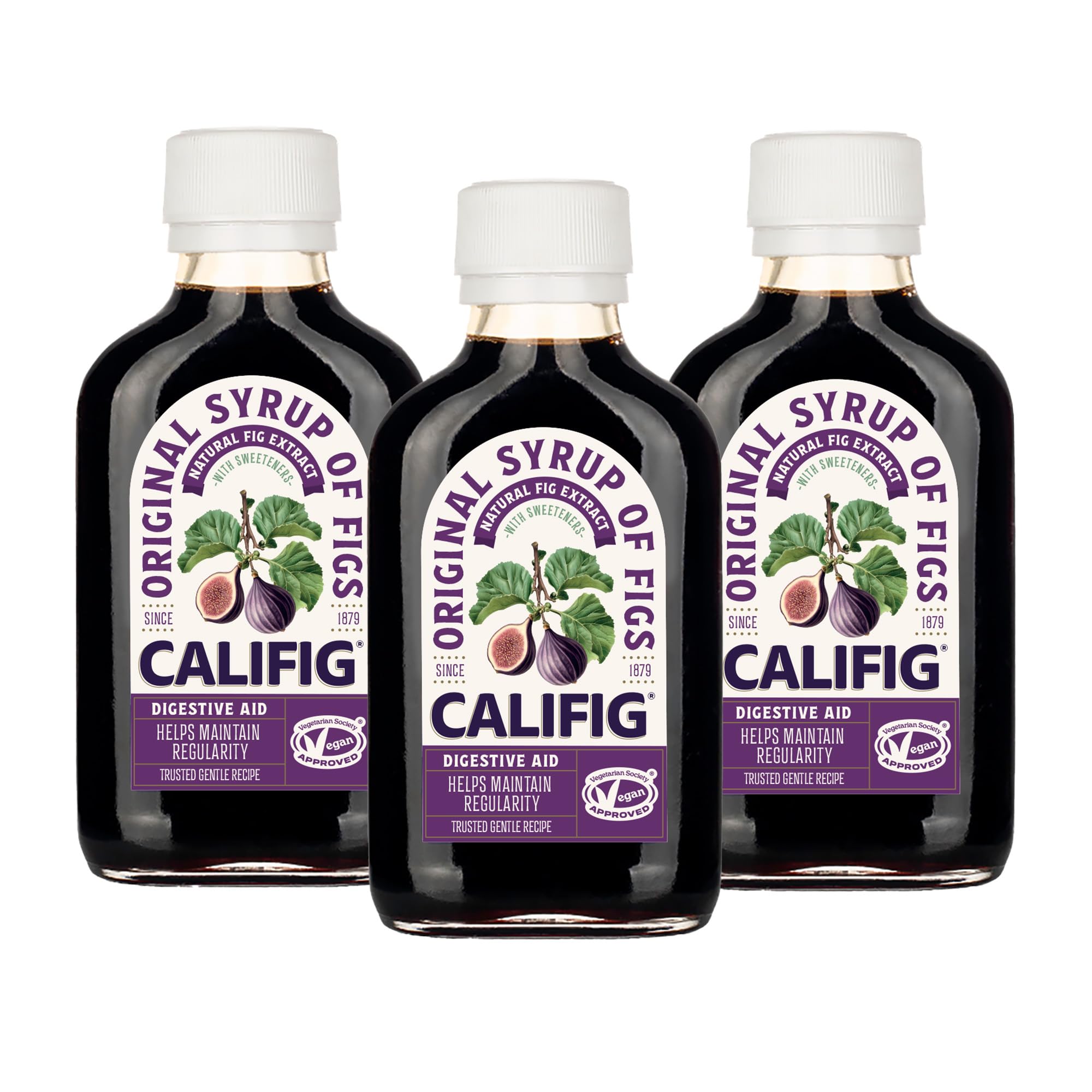 THREE PACKS of Califig Syrup Of Figs 100ml by Califig