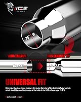 Vista 2 de MZS Punta de escape, tubo de escape universal de acero inoxidable con corte de ángulo inclinado, entrada de 2.5 pulgadas, salida de 4 pulgadas