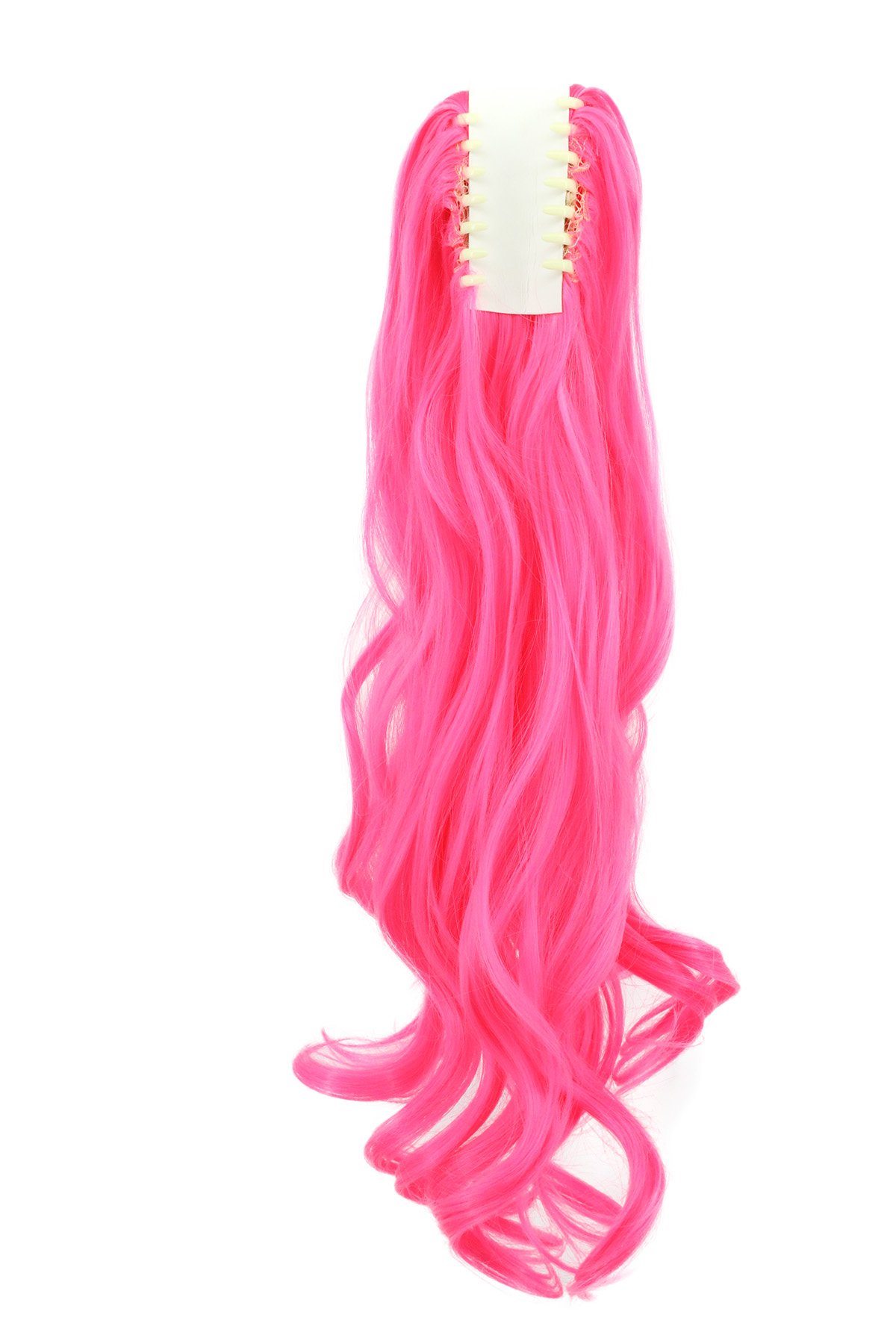 Karlery Curly Clip In Thick Claw Drawstring Ponytail Extension Multi-colored Hair Pony Tail Hair Extension (Hot Pink) - Image 2
