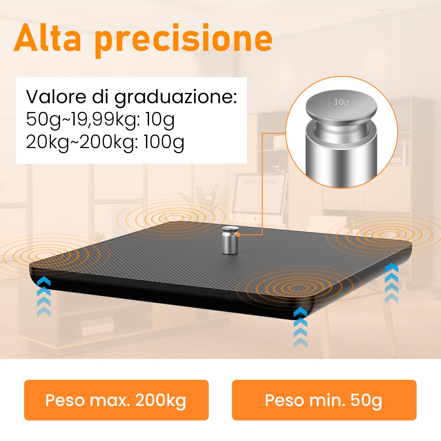 Bilancia Pesa Pacchi Digitale 200kg Professionale con Display LCD da Parete