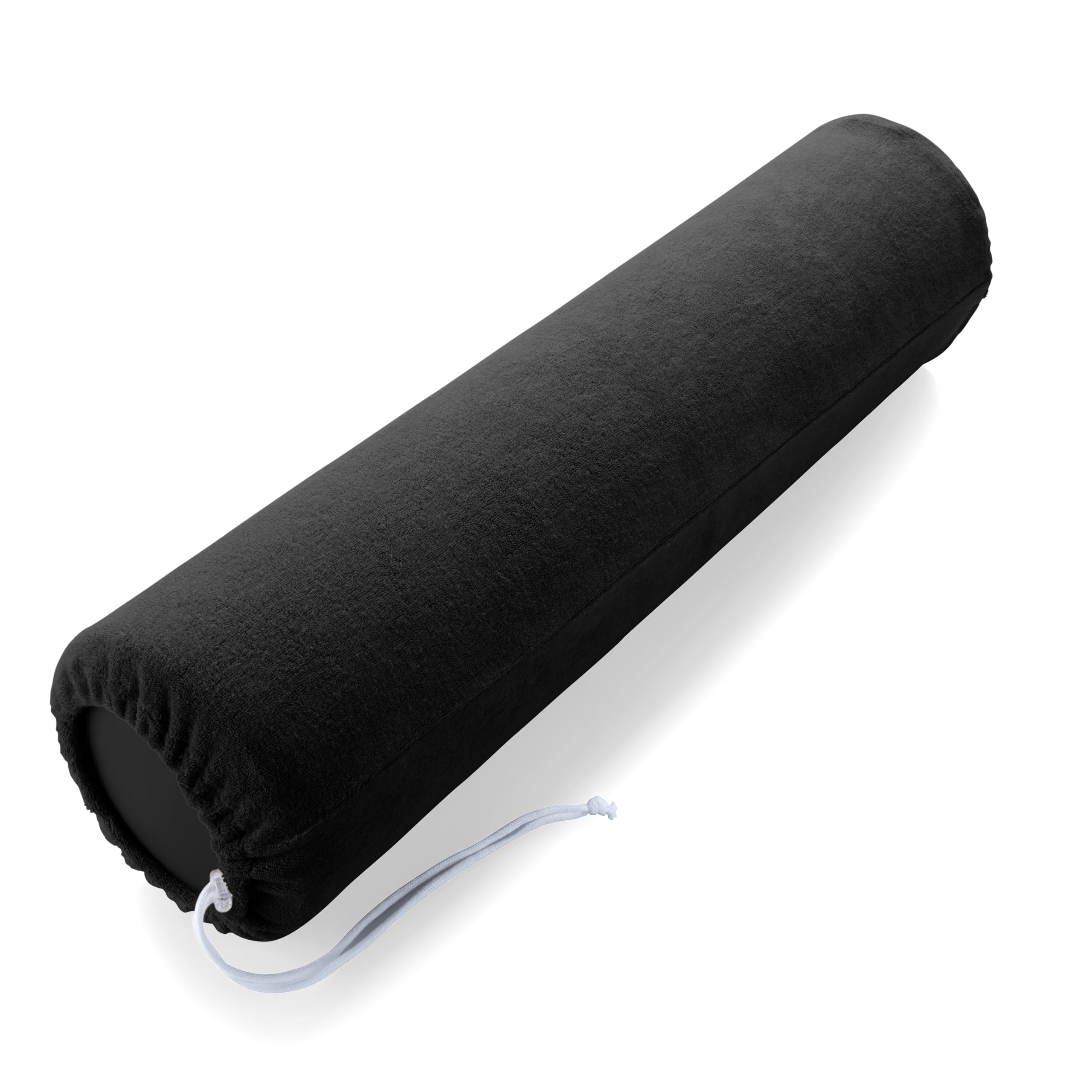 Knierolle mit Bezug für Massageliege – Rolkissen für Massage & Wellness – Schwarz, Rund