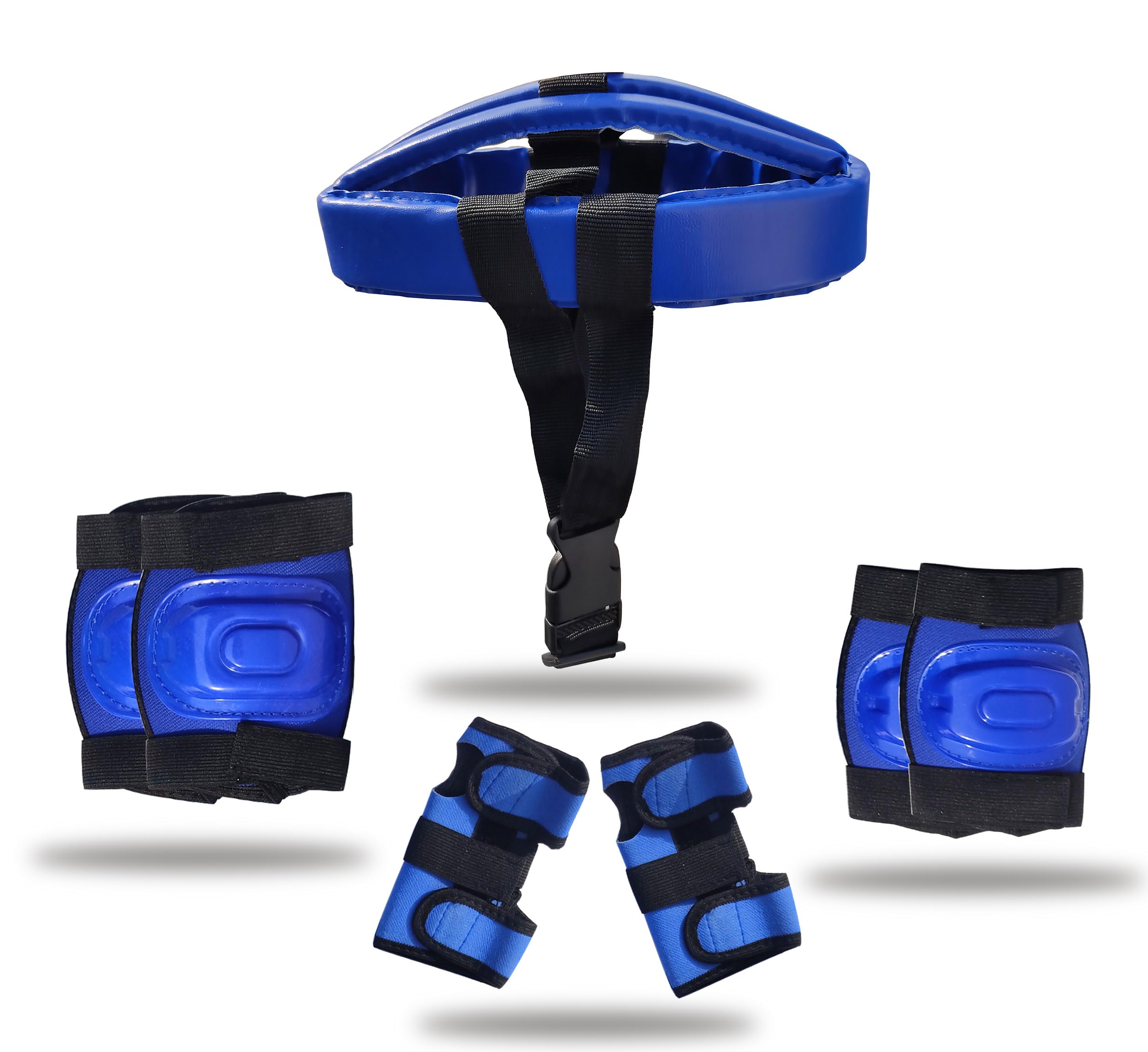 BOLDUP Skating Guard Kit for Skating | Cycling Protection Set | Multi Sport Gear for Children Age 5-16 Years, Helmet Elbow Guards Knee Caps & Hand Gloves (Blue) (B0BX77GX2T) Amazon Price History, Amazon Price Tracker
