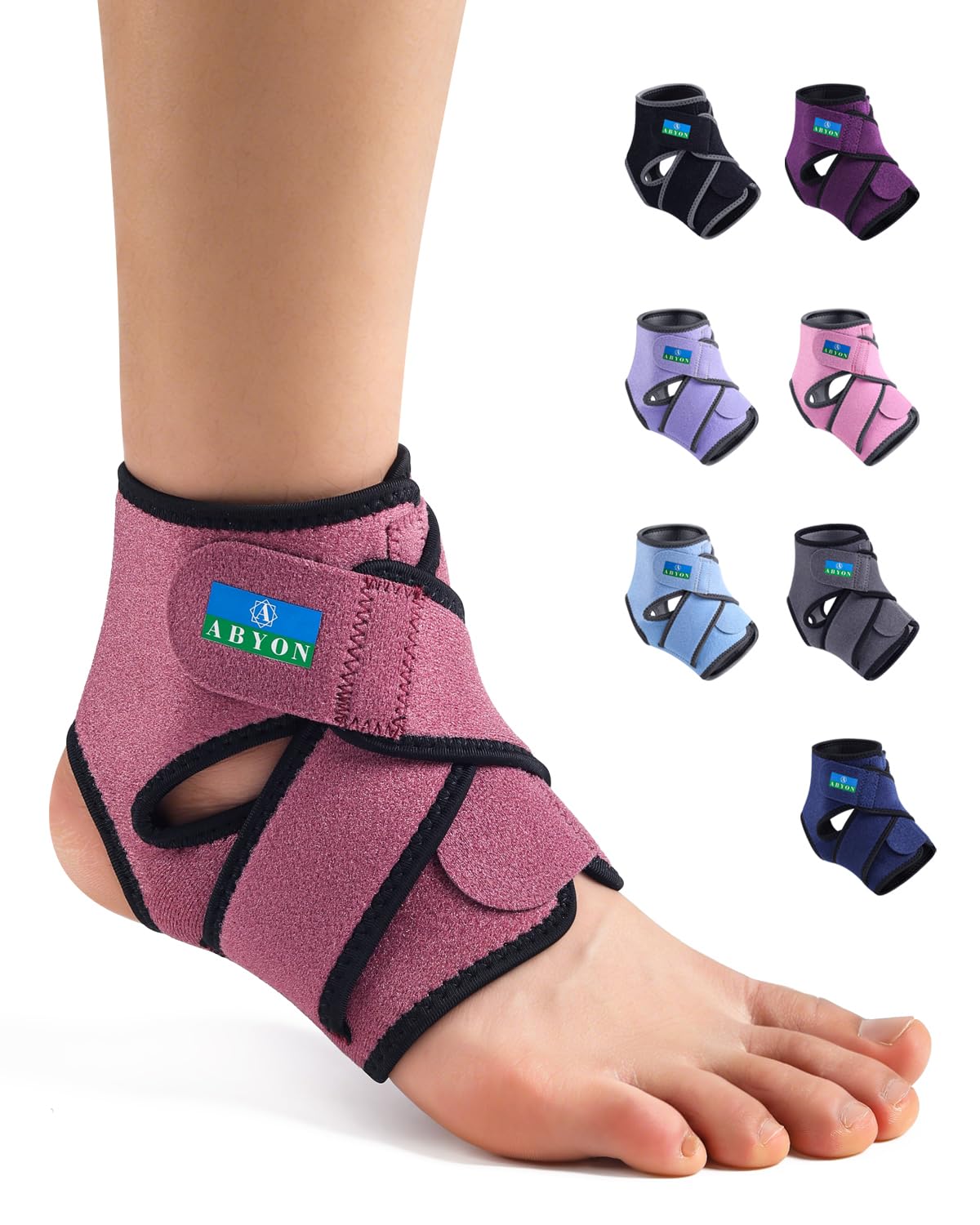 ABYON Neopren Knöchelbandage für Damen und Herren, Atmungsaktive Sprunggelenkbandage S/M/L mit Figure-8-Gurten für Basketball, Verstauchungen, Arthritis und Sehnenentzündung
