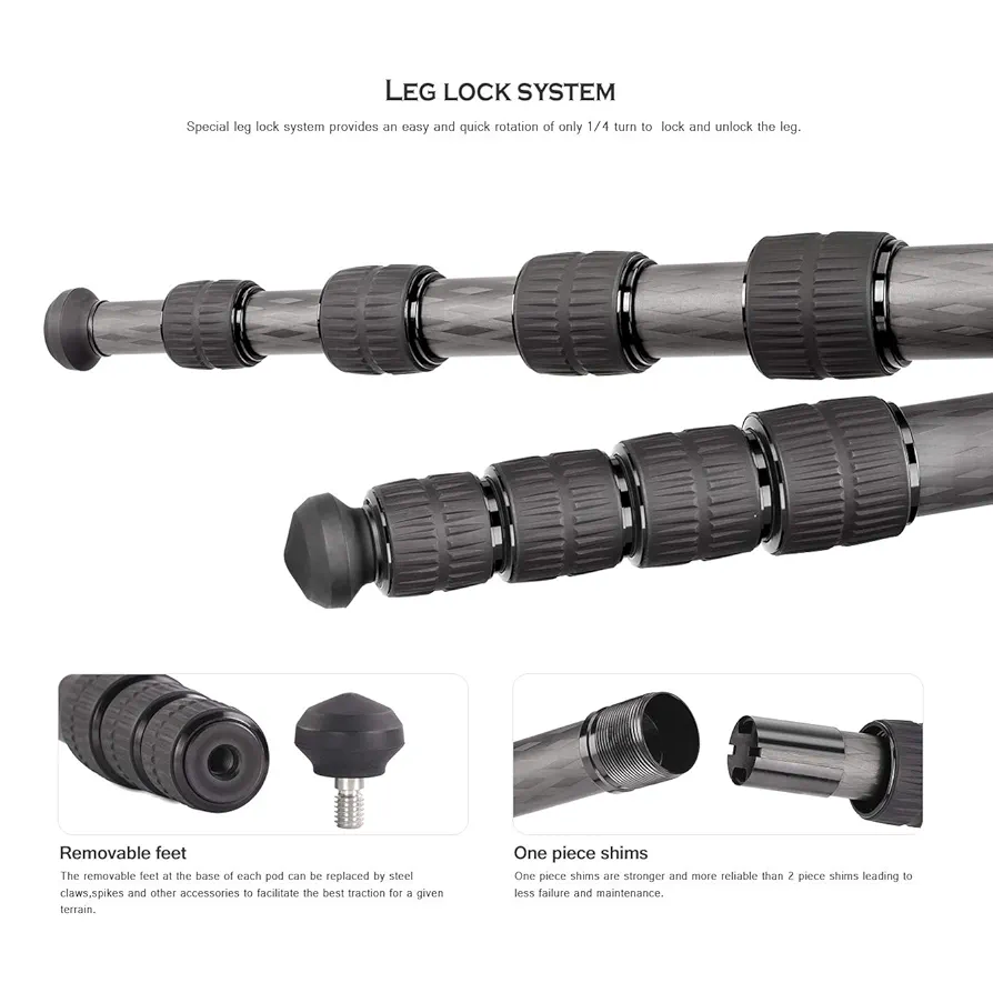 Leofoto MP-365C カーボン5段一脚 Amazon | レオフォト MP-365C カーボン一脚 | leofoto | 一脚