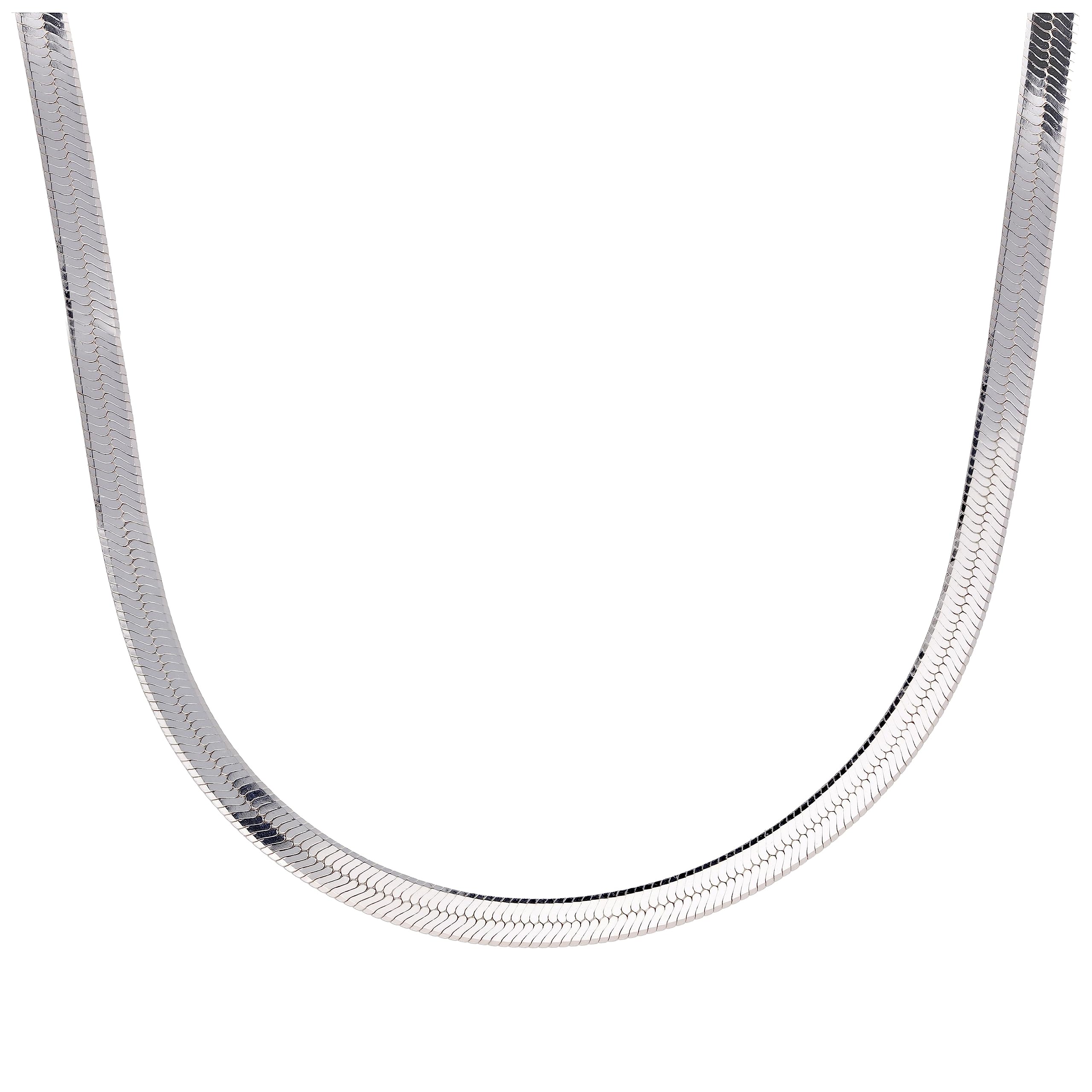 Collier chaîne à chevrons plats argent sterling pour sublimer vos tenues
