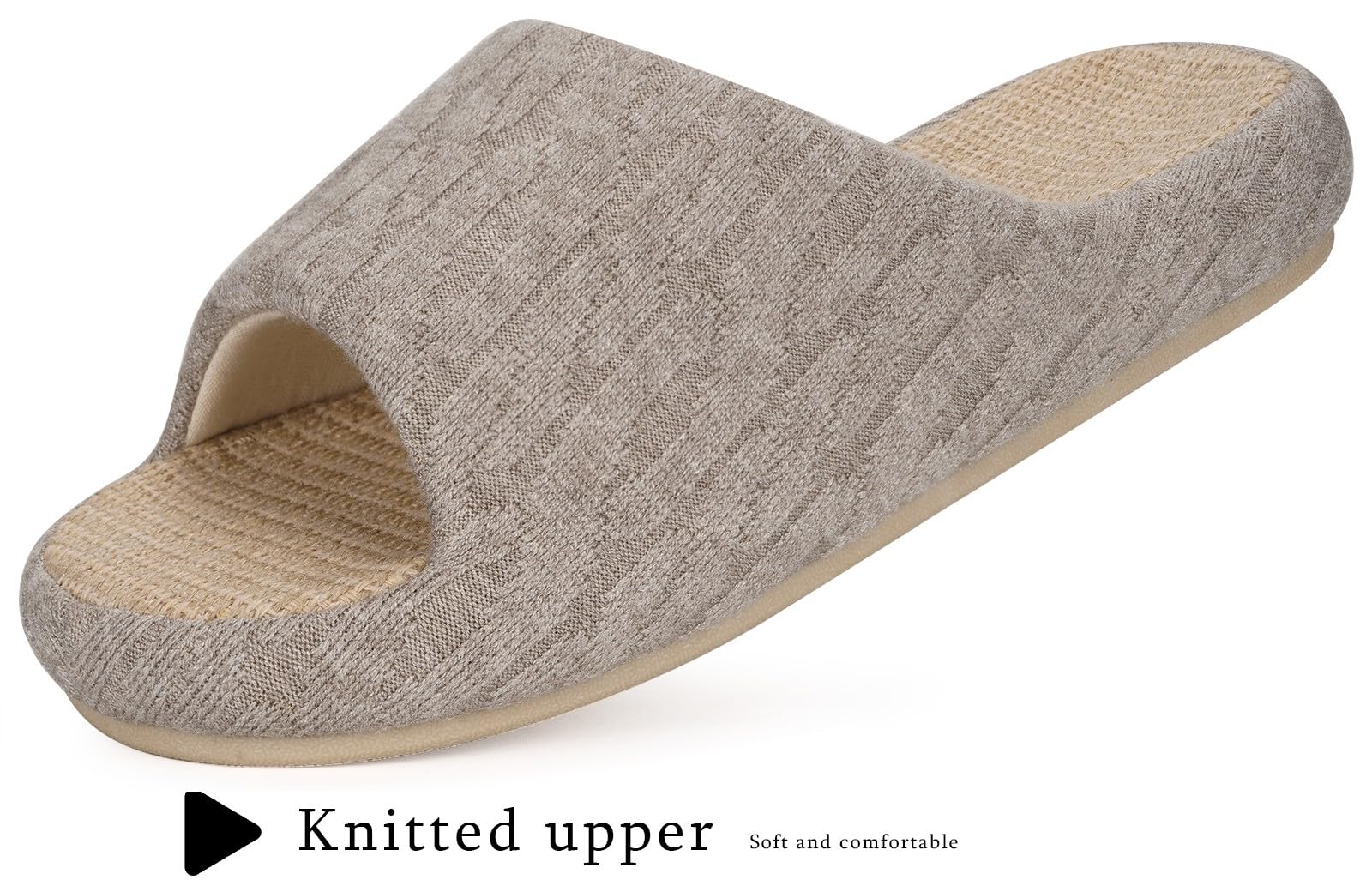 Eagsouni Pantofole di Lino Donna Antiscivolo in Cotone Casual Confortevole Ciabatte da casa Quattro Stagioni Morbide Pantofola