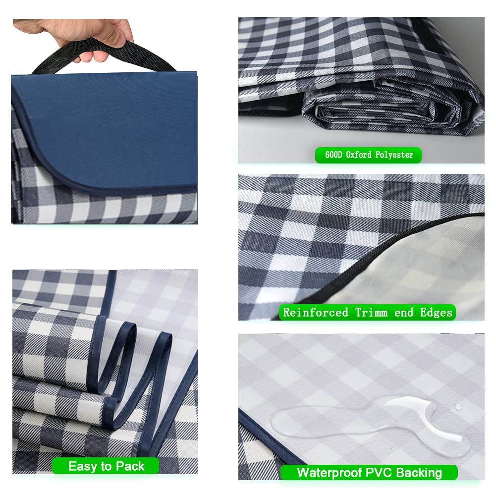 Coperta Da Picnic 200x200 Cm Impermeabile - Tappeto Spiaggia Pieghevole, 3 Strati, Design Boho, Per Outdoor