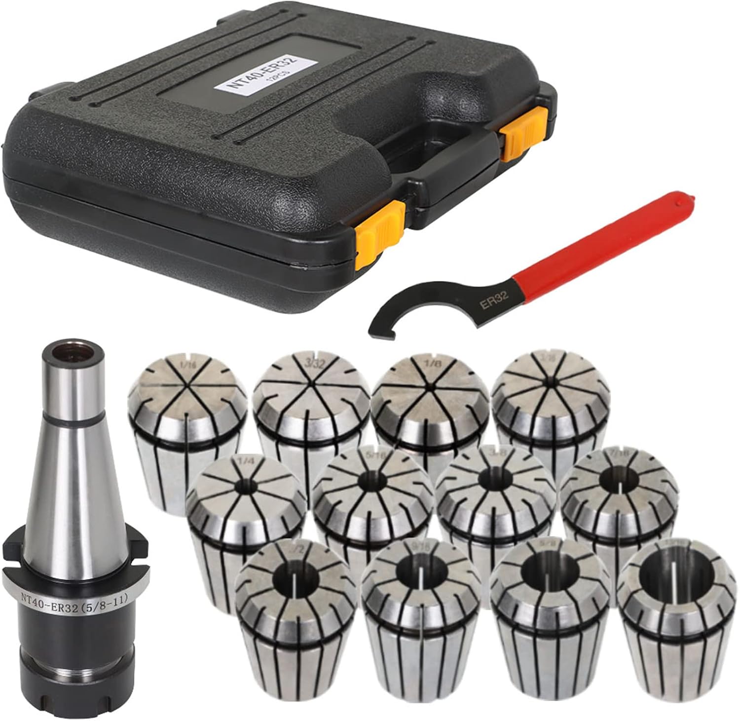14Pcs ER-32 NMTB #40 Spring Collet Chuck Tool Holder with Box Fit for CNC Engraving Machine and Milling Lathe Tool