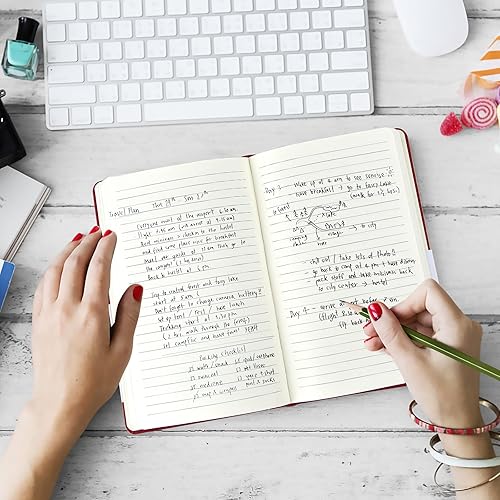 Miniatura 5 de Coopay Paquete de 24 cuadernos A5 a granel, 160 páginas, papel grueso de 3.53 ozyd, 8.3 x 5.5 pulgadas, tapa dura con forro de cuero para escritura,