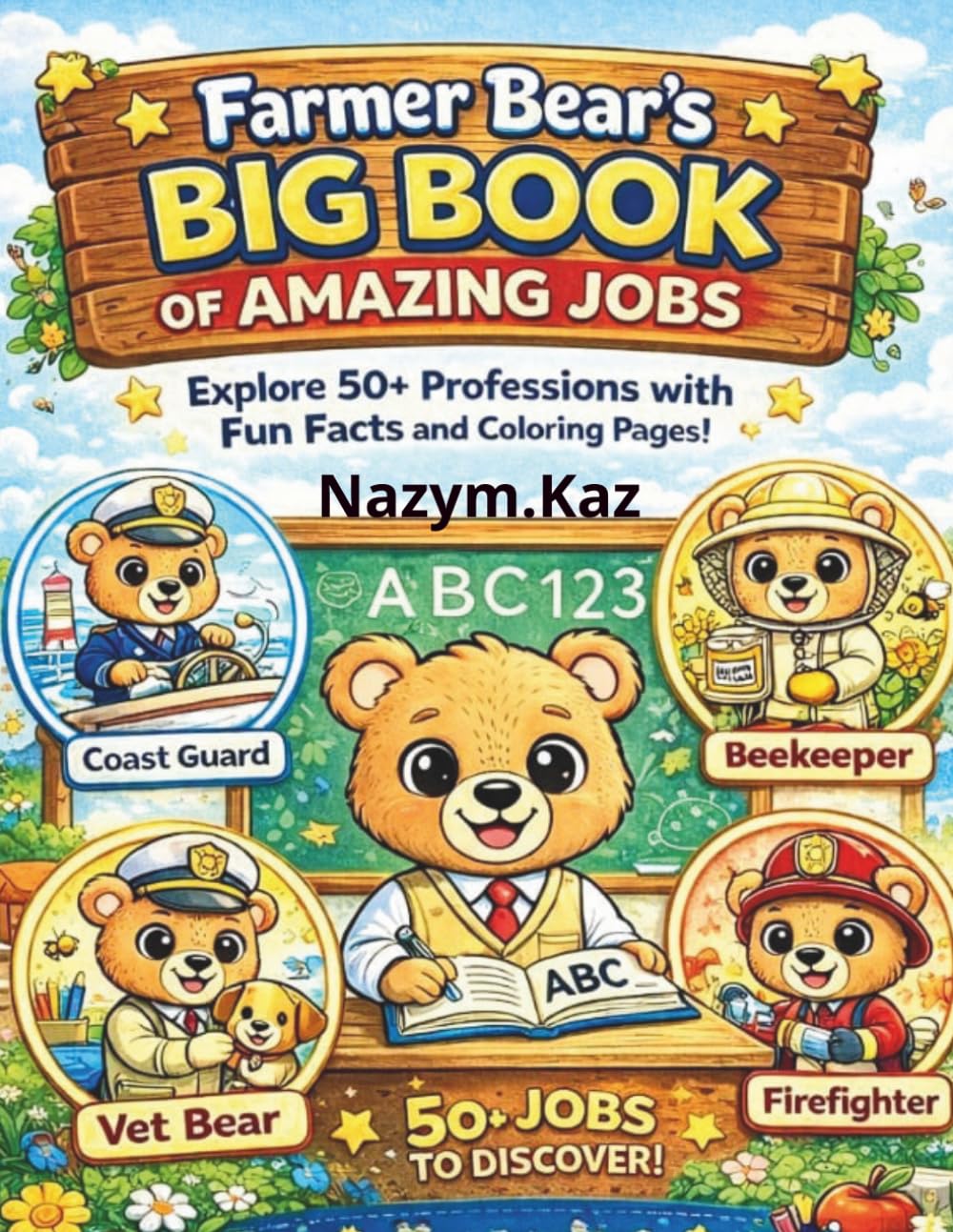 Farmer Bear’s Big Book of Amazing Jobs: 50+ Professions Coloring Book for Kids Ages 4-8 | Fun Facts About Real Jobs | Cute Career Adventures with Farmer Bear (Farmer Bear World Adventures)