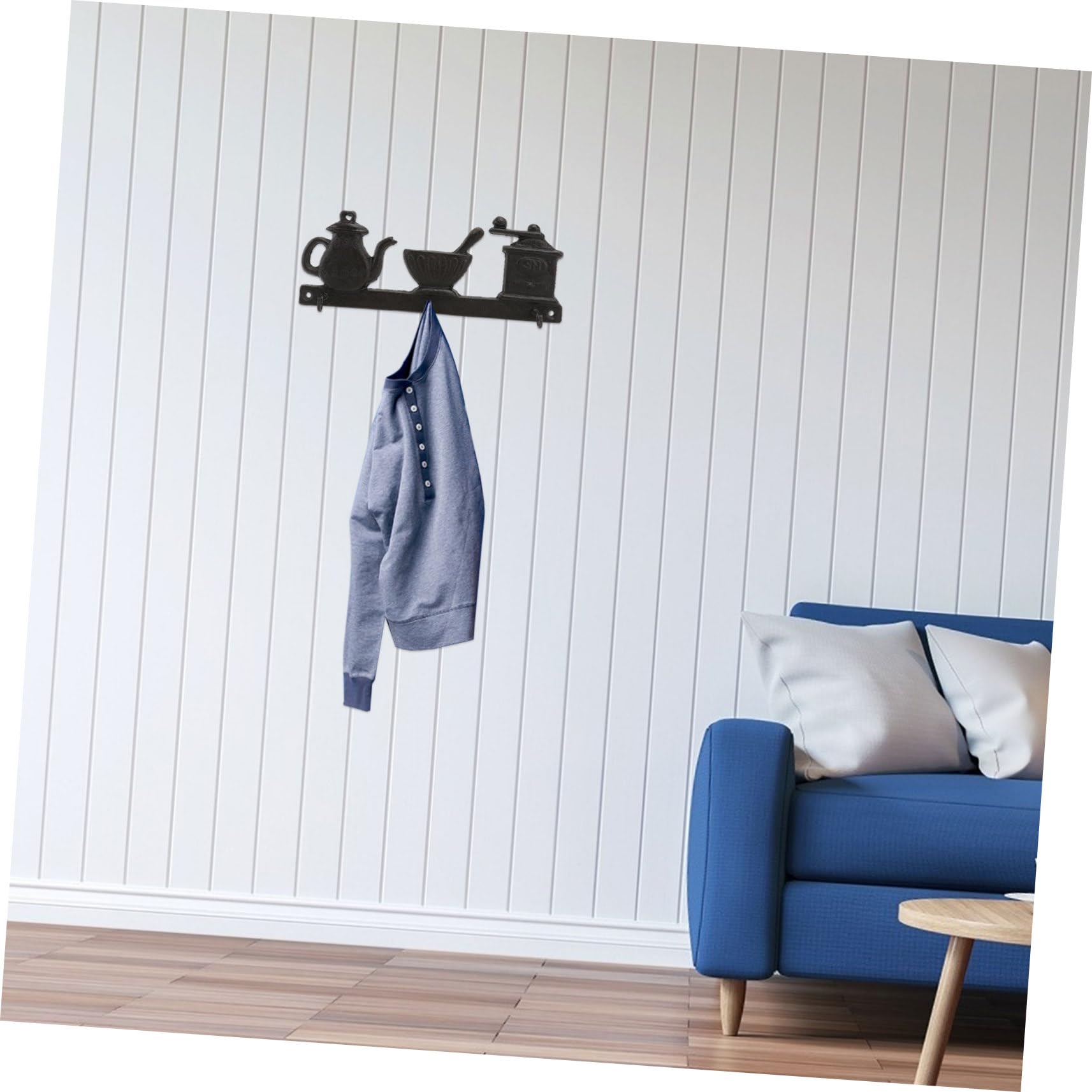 INOOMP Gancho Vintage de Pared de Hierro Negro para Colgar Ropa y Adorno, Perchero Multifunción Diseño Original para Puertas y Paredes