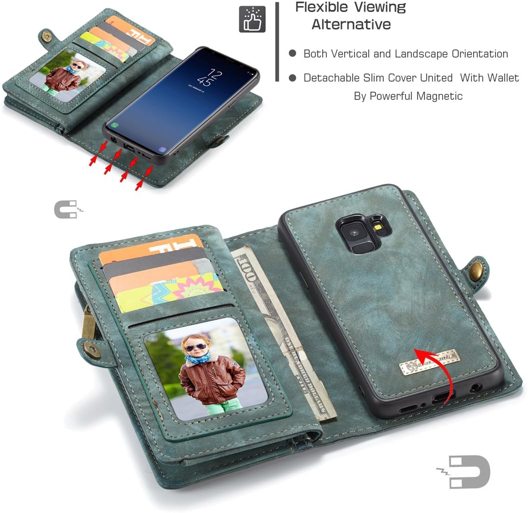 Best Cyber Monday 🔥 Galaxy Note 9 Wallet Case,AKHVRS Premium Leather Folding Flip Wallet Case Cover for Note 9 Card Slots Magnetic Closure Protective Cover Detachable Wallet Folio for Samsung Galaxy Note 9 Blue