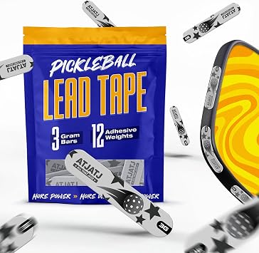 ATJATJ 12 Pcs Gray Lead Tape for Pickleball Paddles, 3g per Piece High-Performance Adhesive Tape, Pickleball Paddle Weight Strips, Lead Tape for Golf Clubs, Tennis Rackets Increase Control & Power
