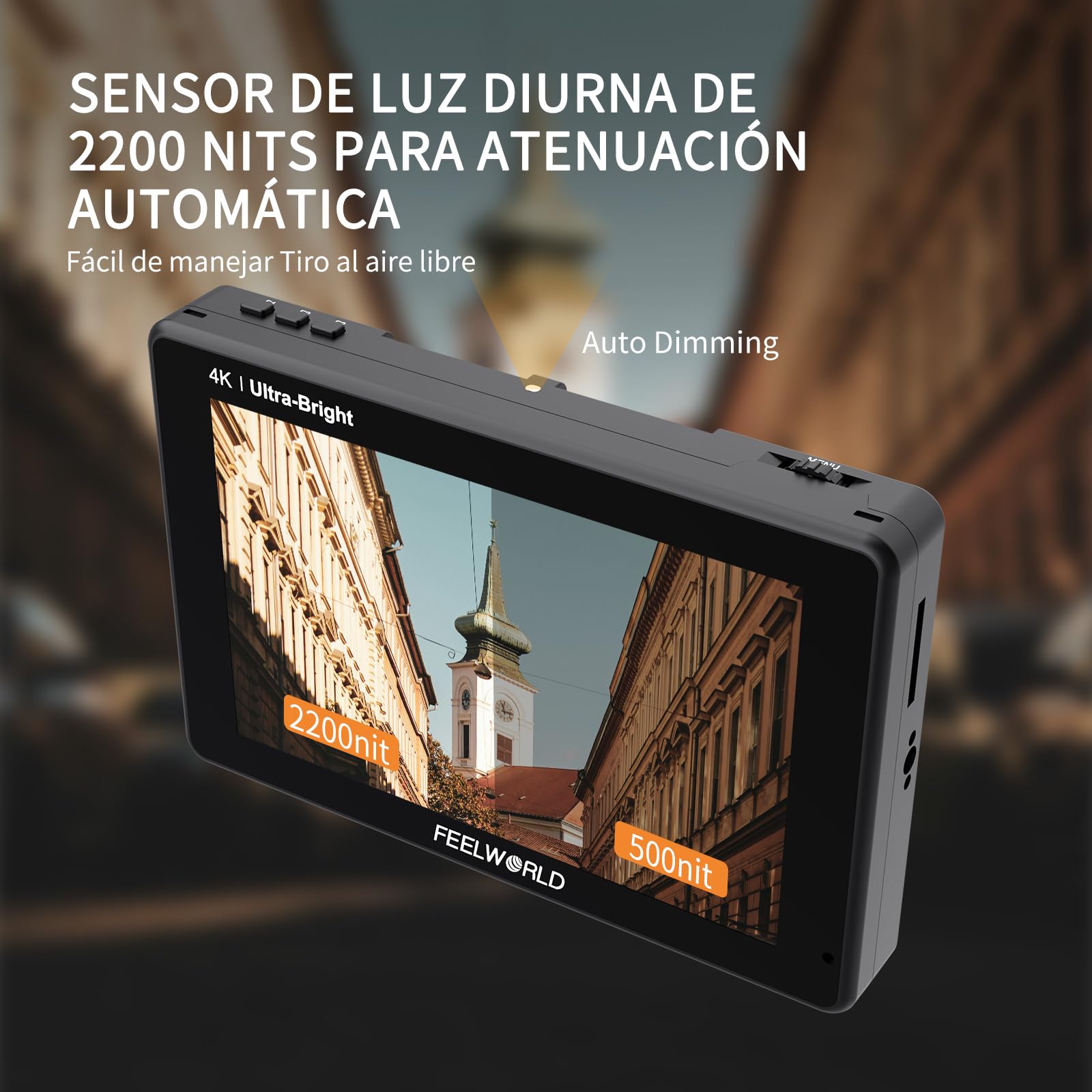 Feelworld LUT7 7 Pulgadas 2200nit Ultra Brillante 3D Lut Touch Screen DSLR Cámara Monitor de Campo 1920x1200 IPS 4K HDMI DC Output Forma de Onda Sensor de Luz